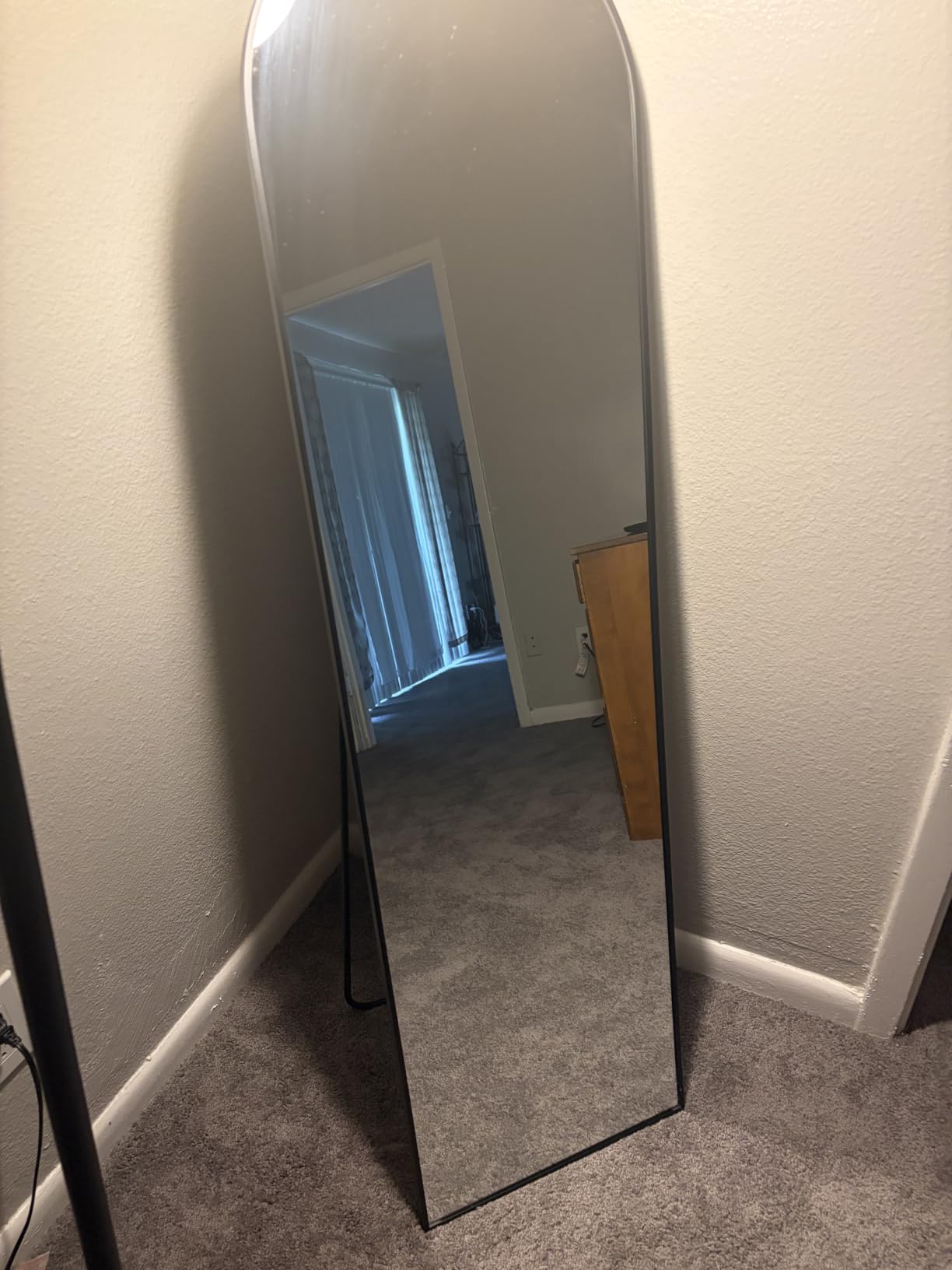 Delma Arched Mirror Full Length,Standing Mirror Full Body,Large Floor with Stand for Wall Entryway Door Bedroom Bathroom Living Room customer photo 2