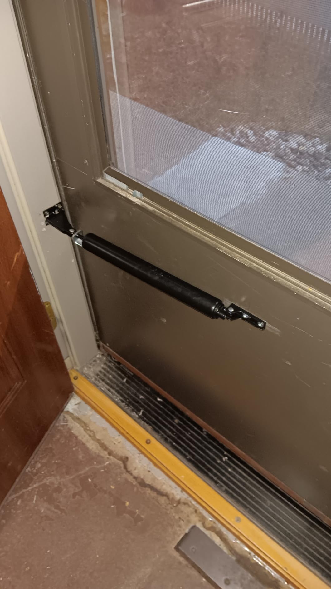Storm Door Closer, Heavy Duty Screen Door Closers with Protector Chains Spring, Storm Door Bracket Kit Compatible with Andersen/Emco/Larson/40201 (Closer and Chain, 1 Pack(Black)) customer photo 1