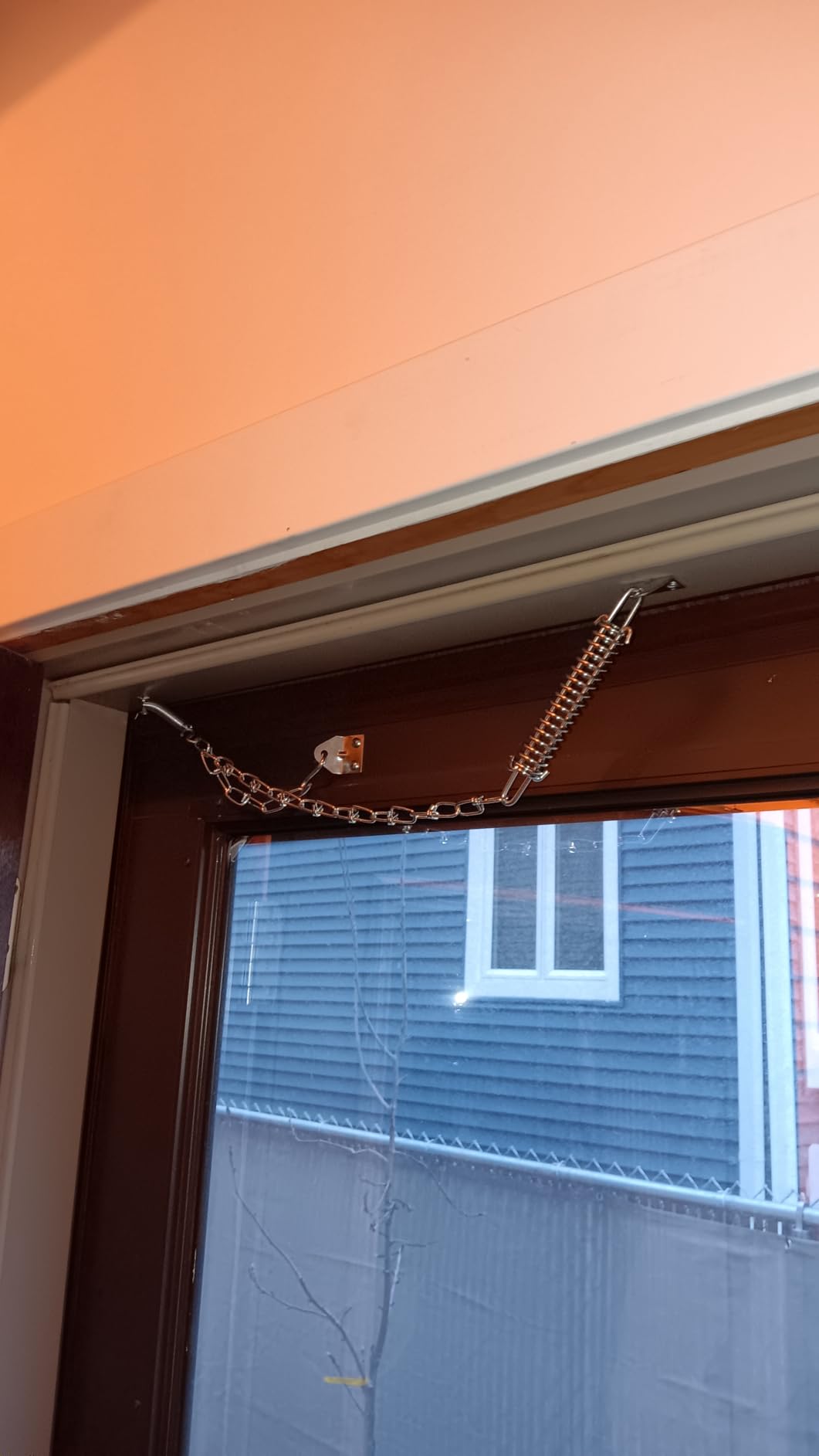 Storm Door Closer, Heavy Duty Screen Door Closers with Protector Chains Spring, Storm Door Bracket Kit Compatible with Andersen/Emco/Larson/40201 (Closer and Chain, 1 Pack(Black)) customer photo 2