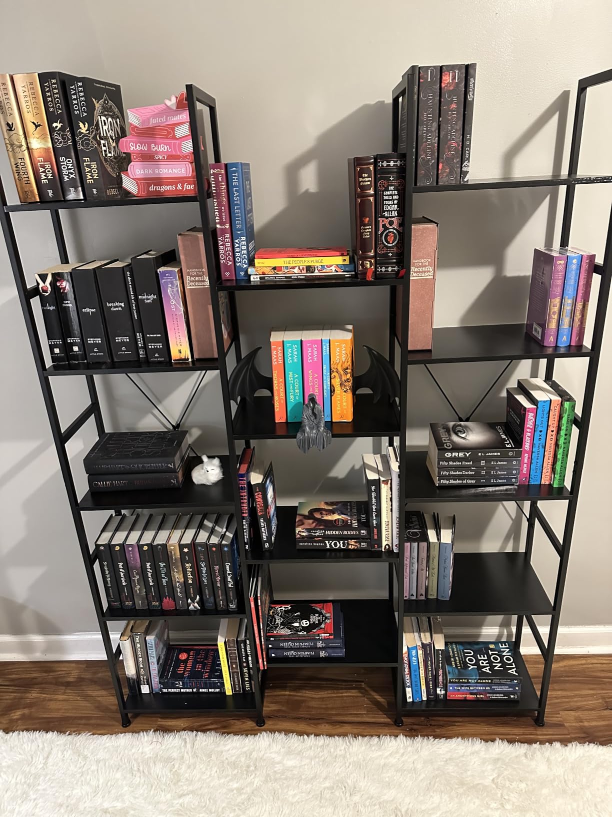 NUMENN Triple Column 5 Tier Bookshelf, Bookcase with 14 Open Display Shelves, Adjustable Rustic Industrial Style Book Shelves, Modern Bookshelves for Bedroom, Living Room and Home Office, Vintage customer photo 1