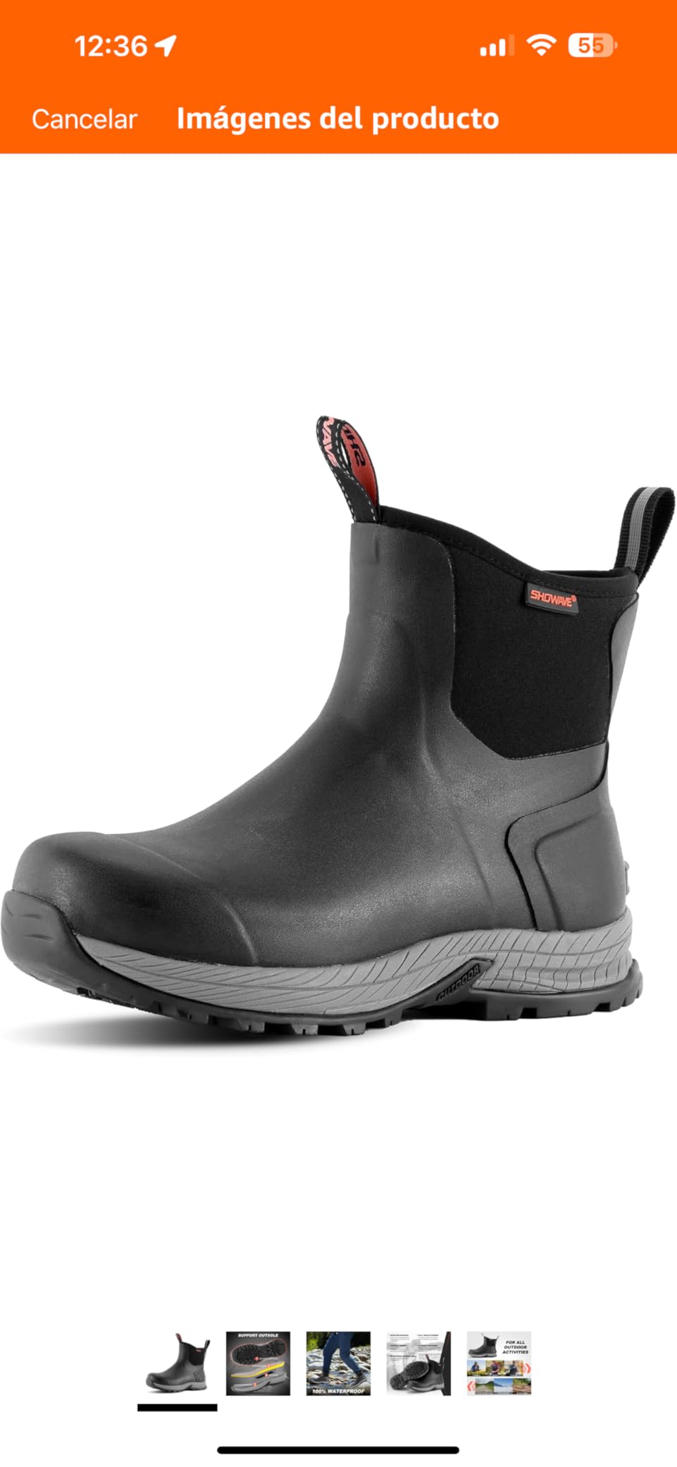 Showave Men's Rain Boots Waterproof Excursion Rubber Boots Insulated Mud Booties for Trekking Gardening Farming Camping Fishing and Chore Work customer photo 1