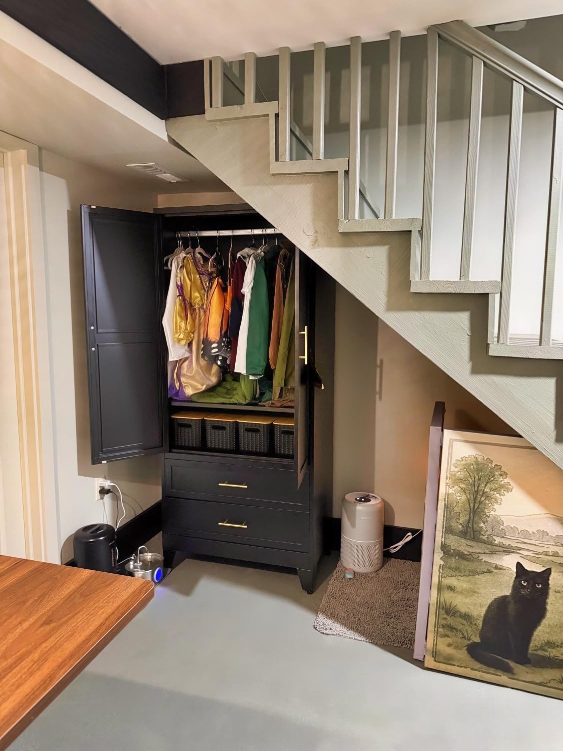 erosoei Metal Armoire Wardrobe Closet Black customer photo 1