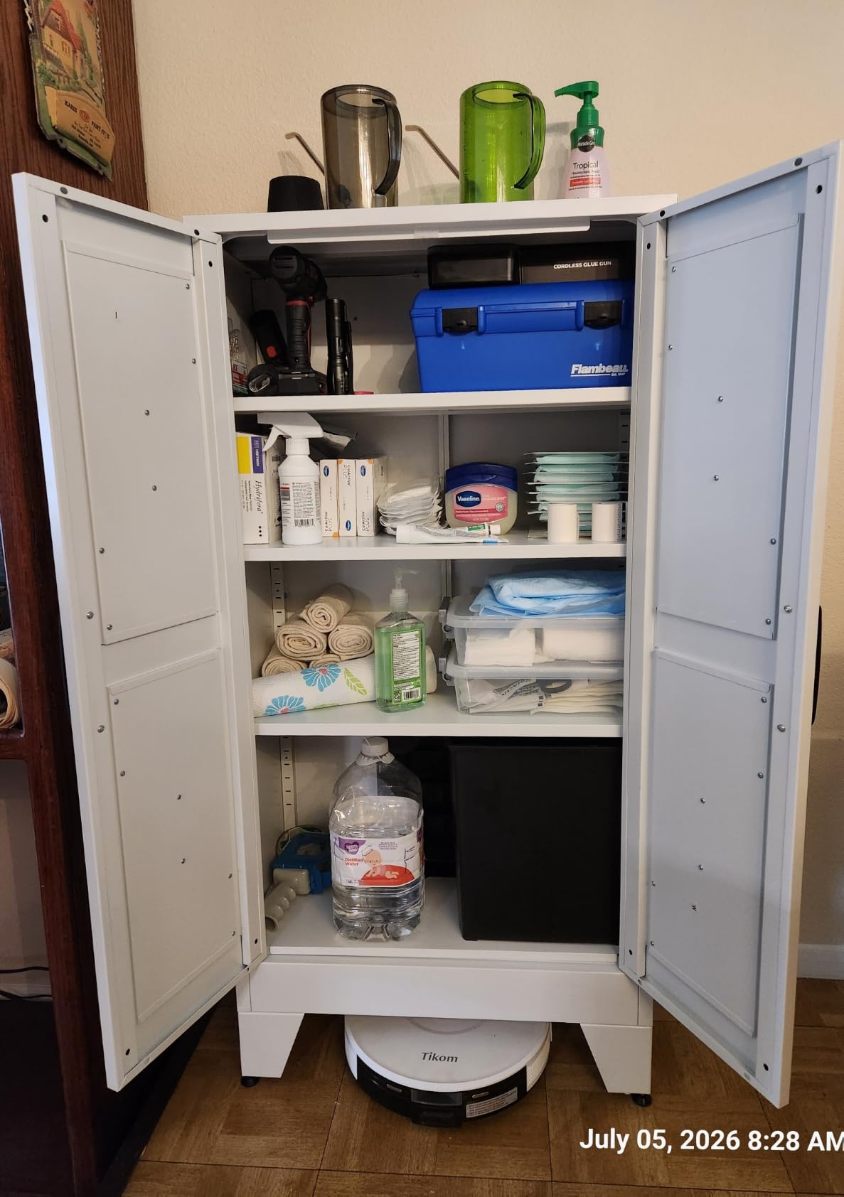 Yizosh Metal Storage Cabinet with 2 Doors and 4 Adjustable Shelves - 61