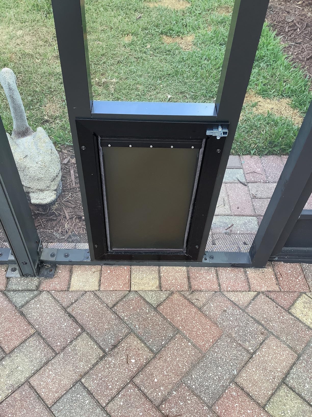 All Aluminum Dog Door for Exterior Door, Large Doggy Door, Heavy Duty Pet Door, Double Magnetic Flaps, Thermal Insulation, Energy Efficient, Sliding Lock Panel (Pets Up to 110Lb) customer photo 2