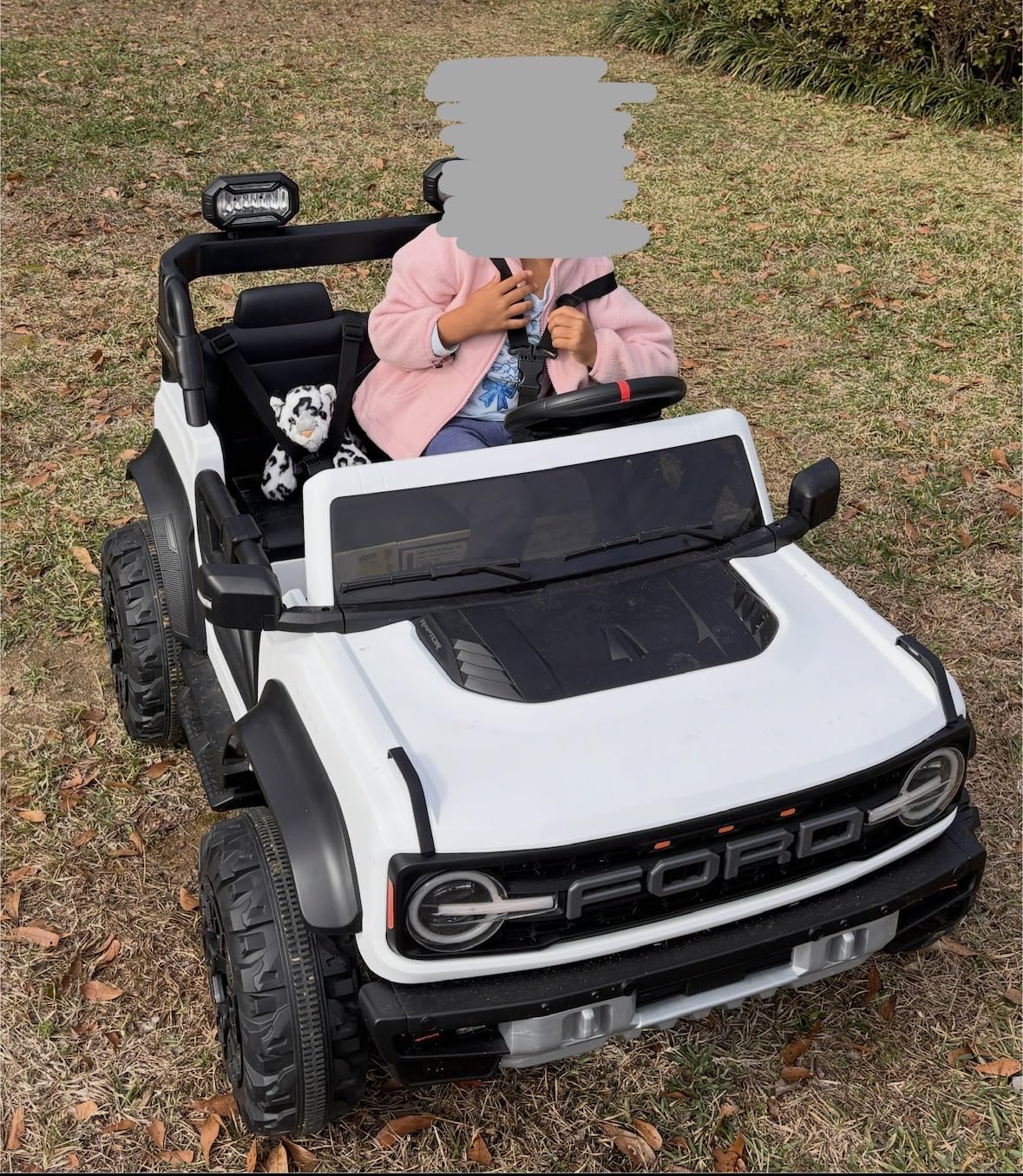 ENYOPRO 2 Seater Ride On Car for Kids, 24V Licensed Ford Bronco Raptor Electric Power Ride On Truck Toy with Remote Control, 4 Wheels Shock Absorption, Soft Start, Bluetooth, Radio, 3 Speed - Blue customer photo 1