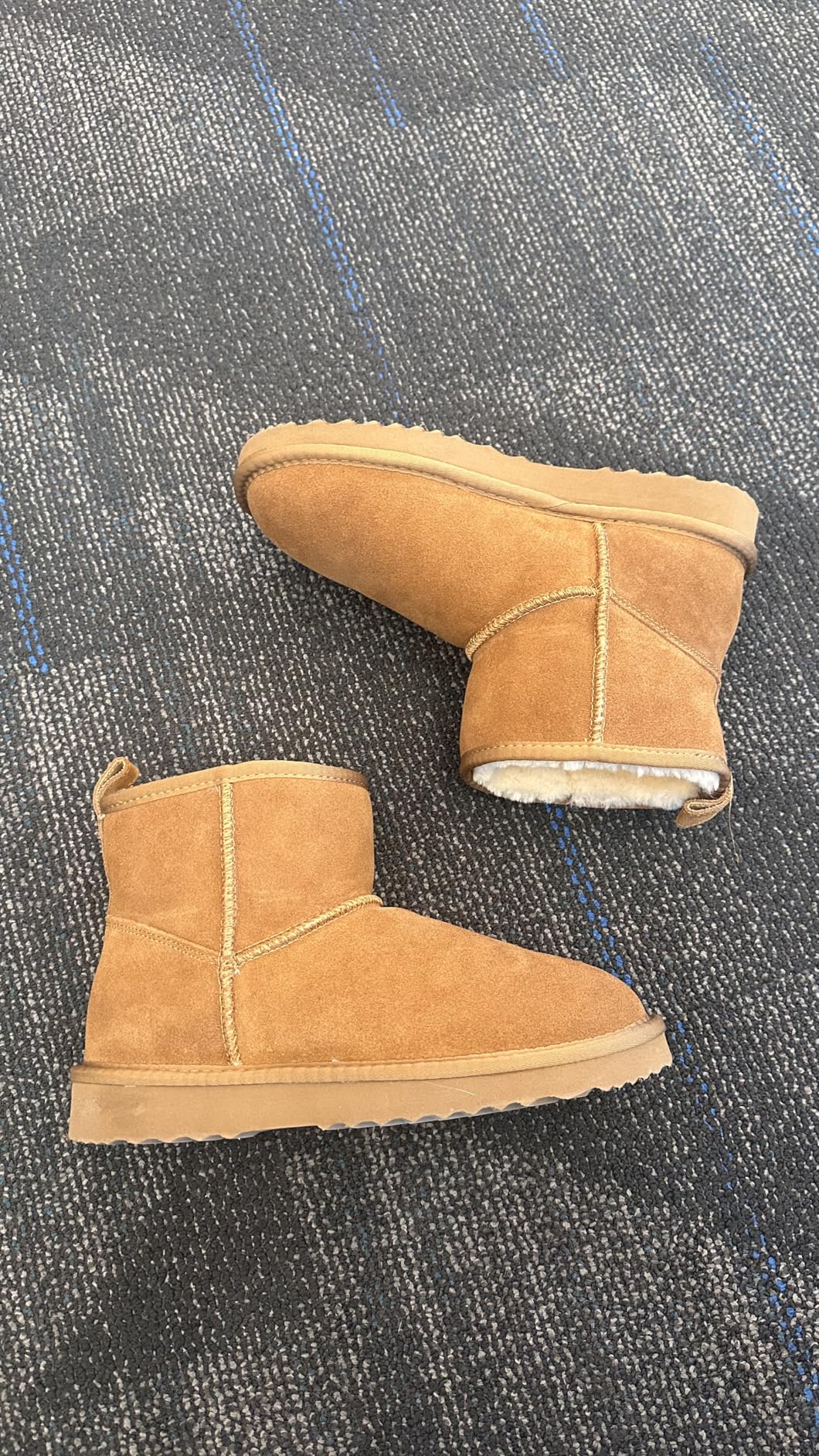 Litfun Genuine Suede Mini Boots for Women Winter Warm Fuzzy Boots Comfort Snow Boots with Fur Lined customer photo 1