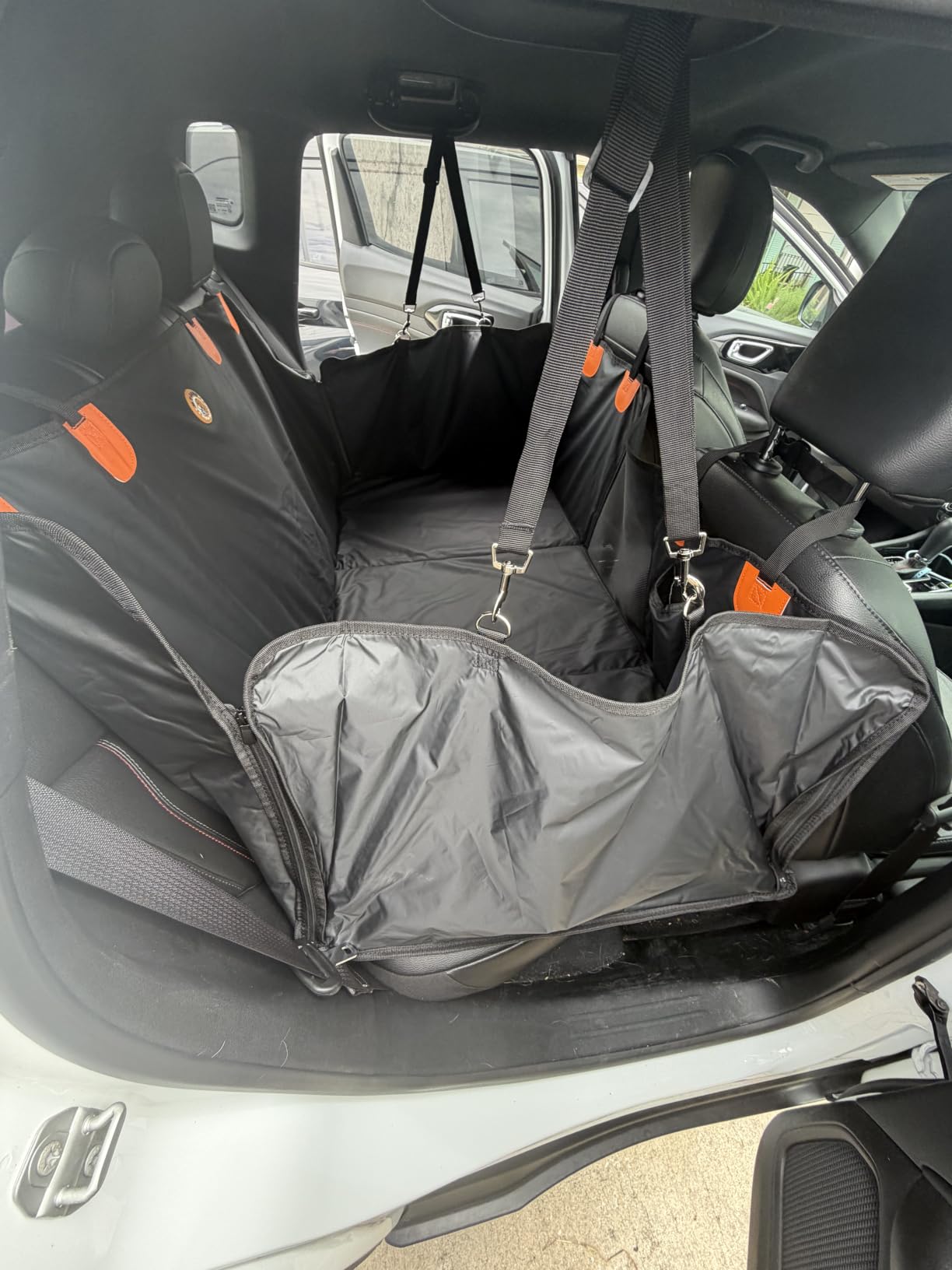 MYJAQI Back Seat Extender for Dogs, Waterproof Dog Car Seat Cover for Back Seat with Hard Bottom, 2026 Upgraded Material, Anti Scratch, Safer, Easy to Use and Clean, Holds 400lbs customer photo 1