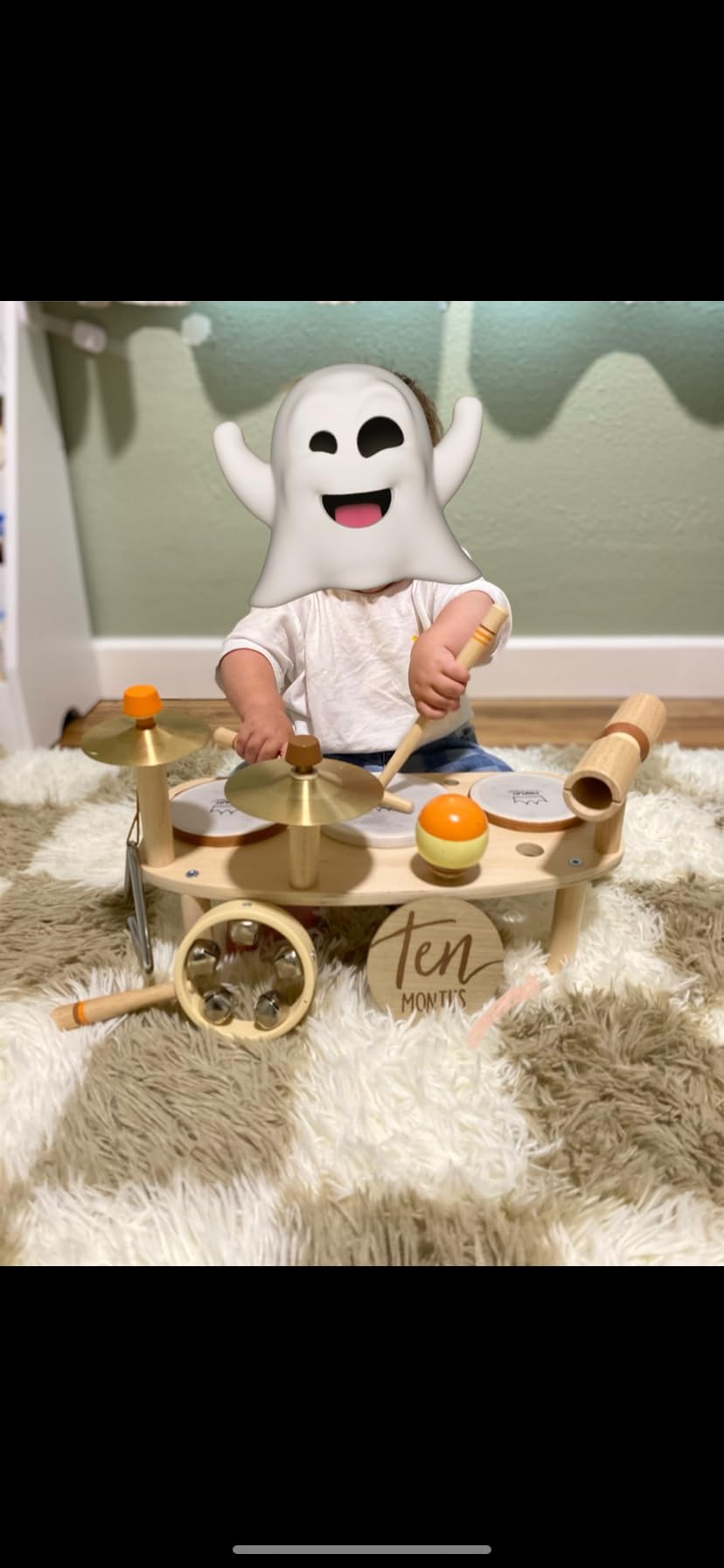 Kids Drum Set - Montessori Toys, 11 in 1 Wooden Musical Instruments for Toddlers 2-3, Musical Activity Table Preschool Learning Toys for Baby 18+ Months customer photo 1