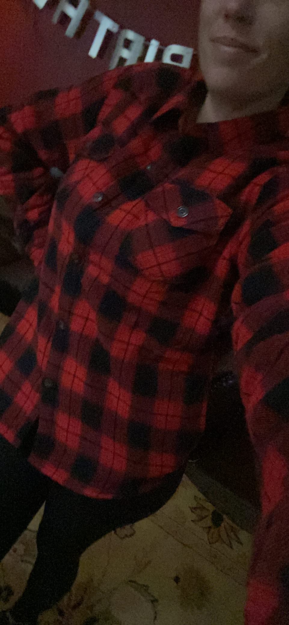 ZENTHACE Womens Sherpa Fleece Lined Flannel Jacket Button Down Plaid Flannel Shirt Jacket(All Sherpa Lining) customer photo 2