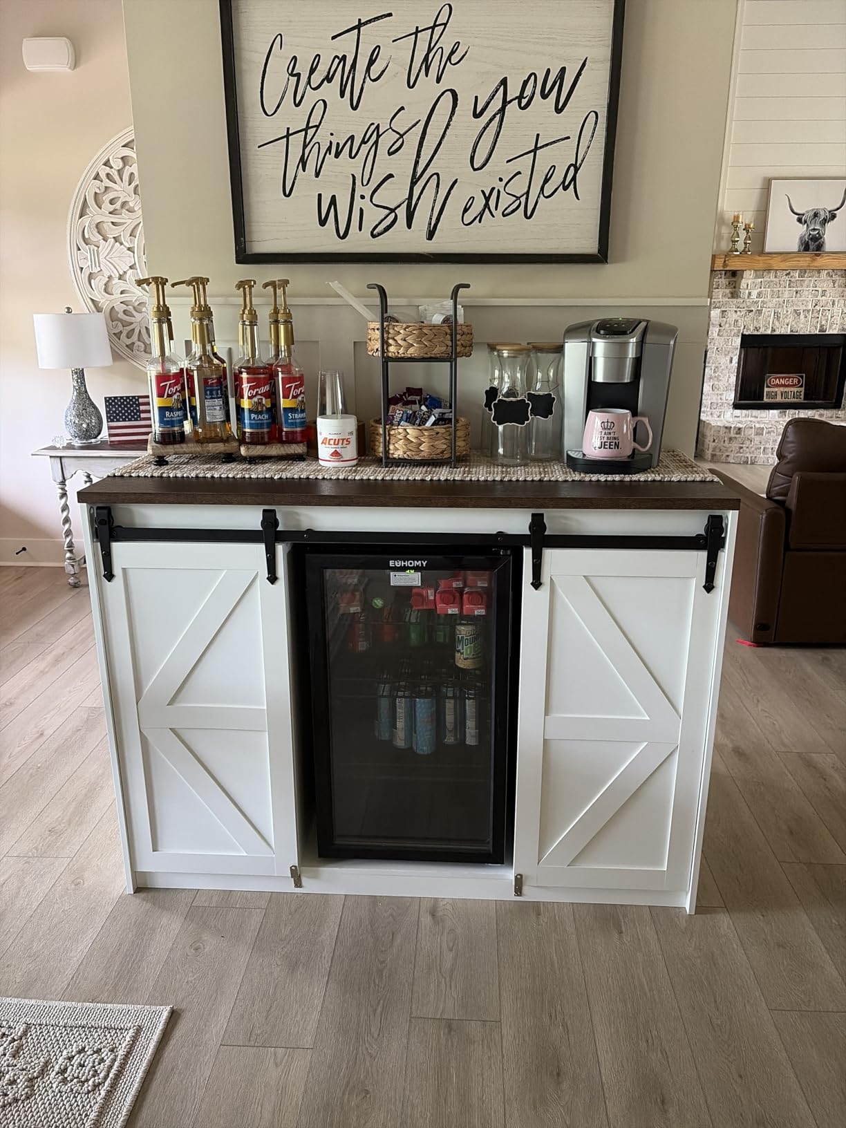 EUHOMY Wine Cooler, 128 Can Wine Fridge with Glass Door for Soda Beer or Wine, Mini Fridge for Home, Office, Bar with Removable Shelves, Silver customer photo 1