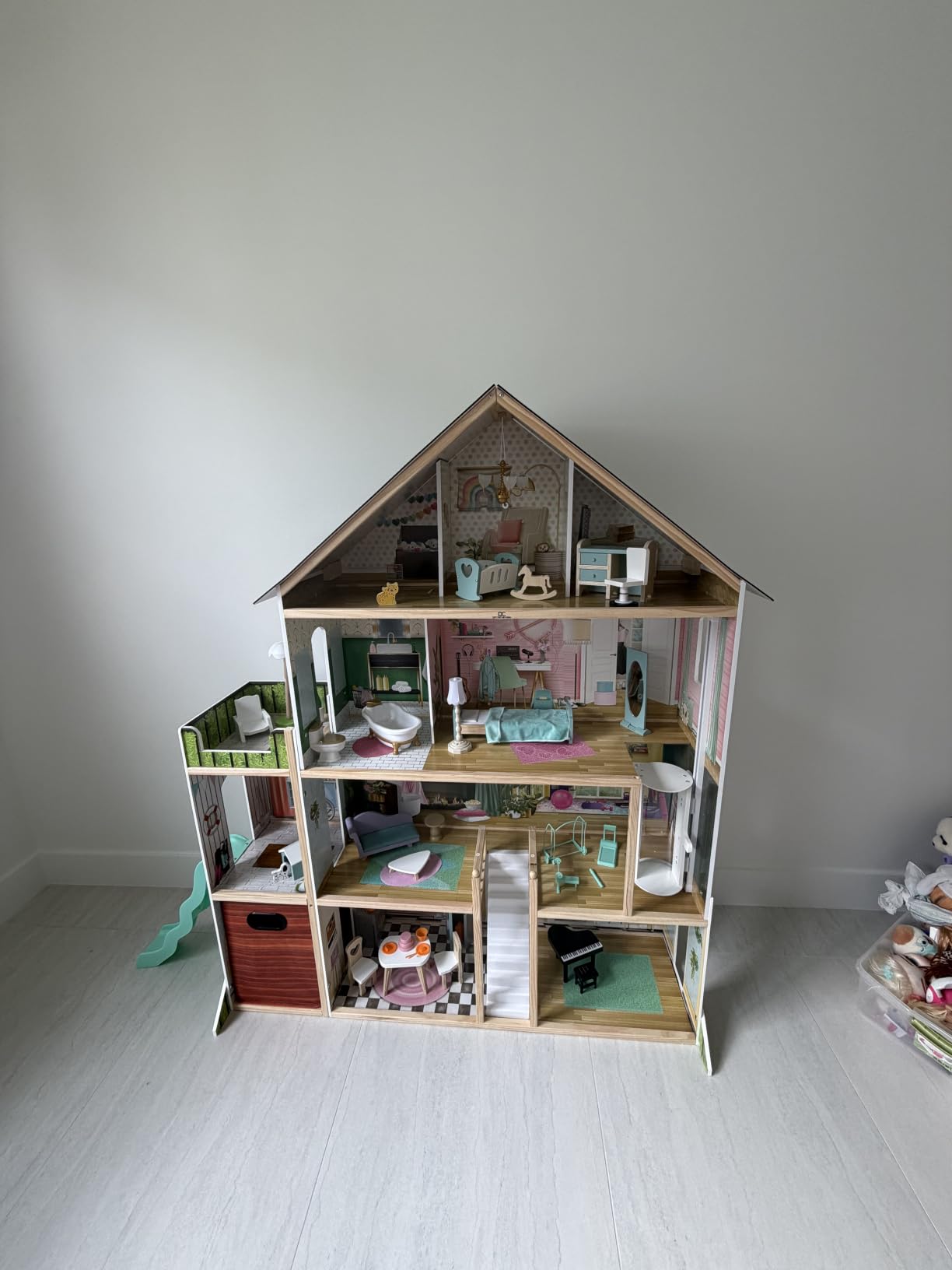Delta Children Deluxe Maui Dollhouse - Large 4-Story Dollhouse with 12 Rooms Includes 50 Accessories - Working Elevator, Wave Slide, Lights/Sounds - Fits 12-inch Dolls customer photo 1