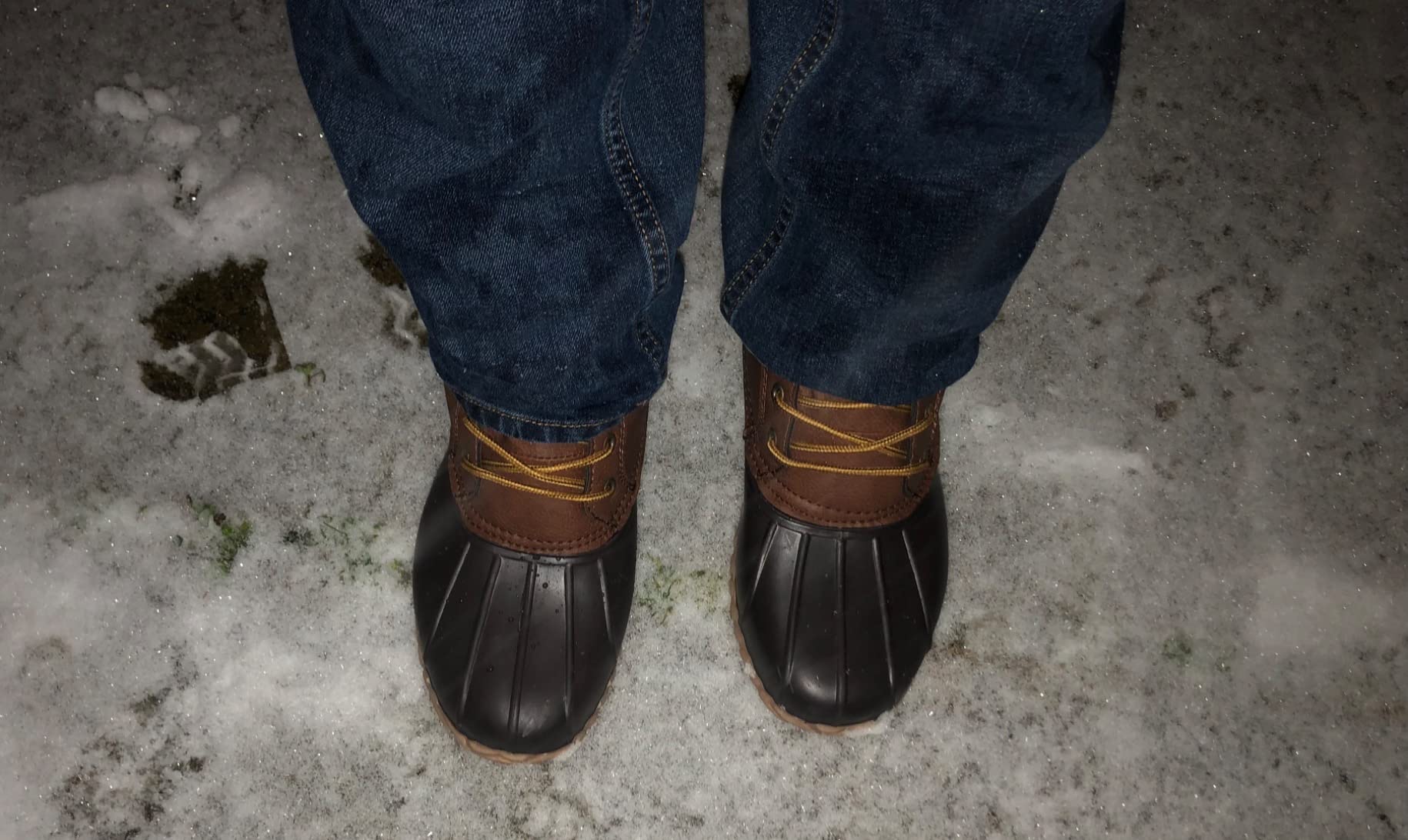 Maneuun Men's Duck Boots Waterproof Shell Insulated Snow and Rain Boot Lace-Up Winter Shoe Channing customer photo 1