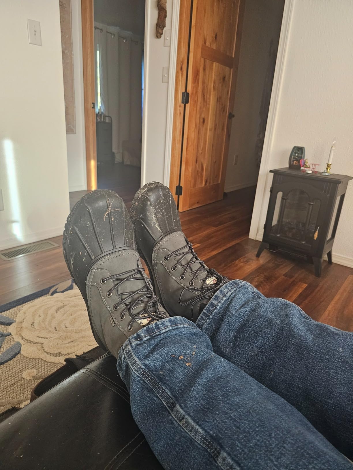 Maneuun Men's Duck Boots Waterproof Shell Insulated Snow and Rain Boot Lace-Up Winter Shoe Channing customer photo 2
