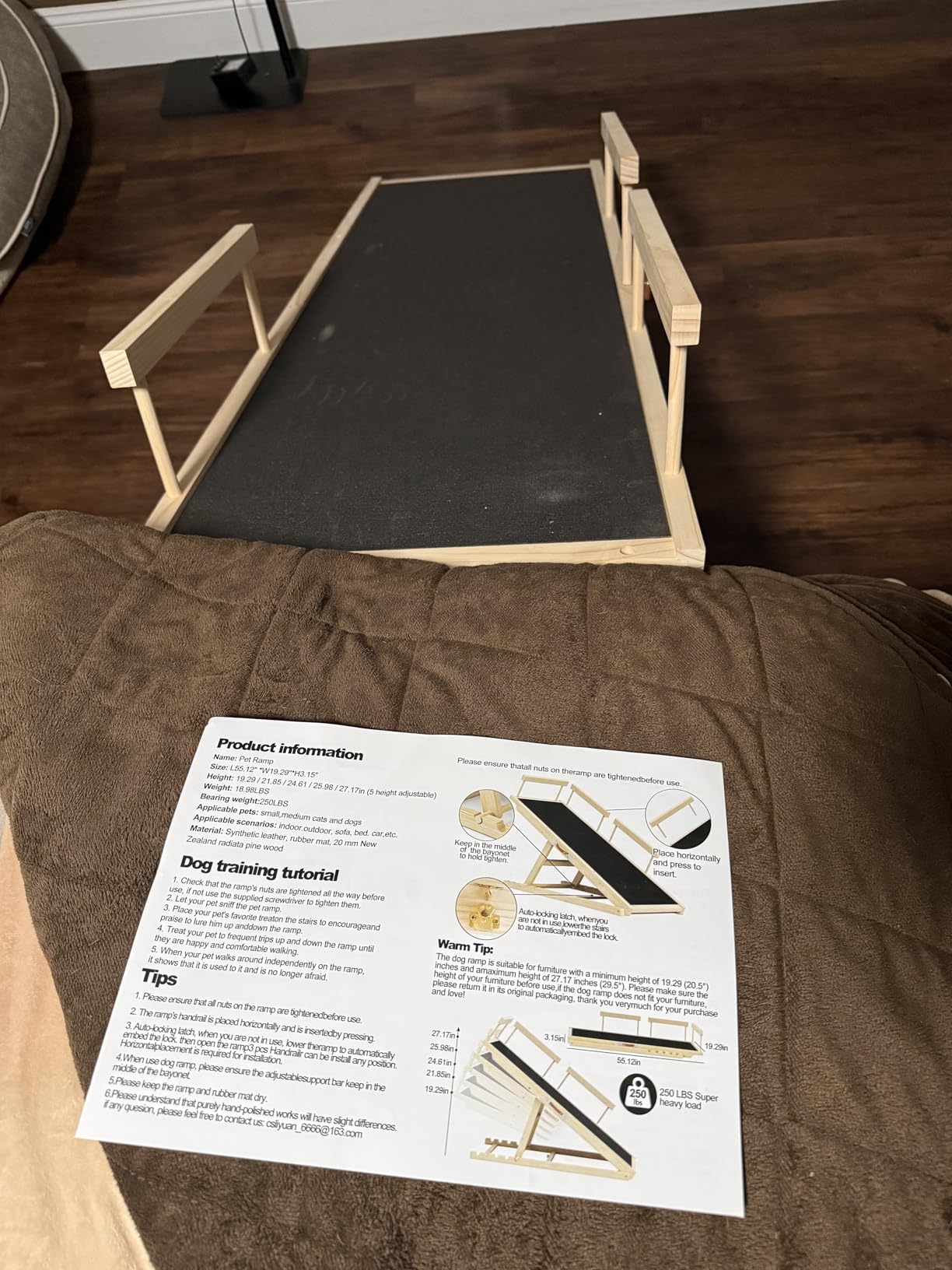 Dog Ramp for High Bed, Couch, Car, Pet Ramps 55.12
