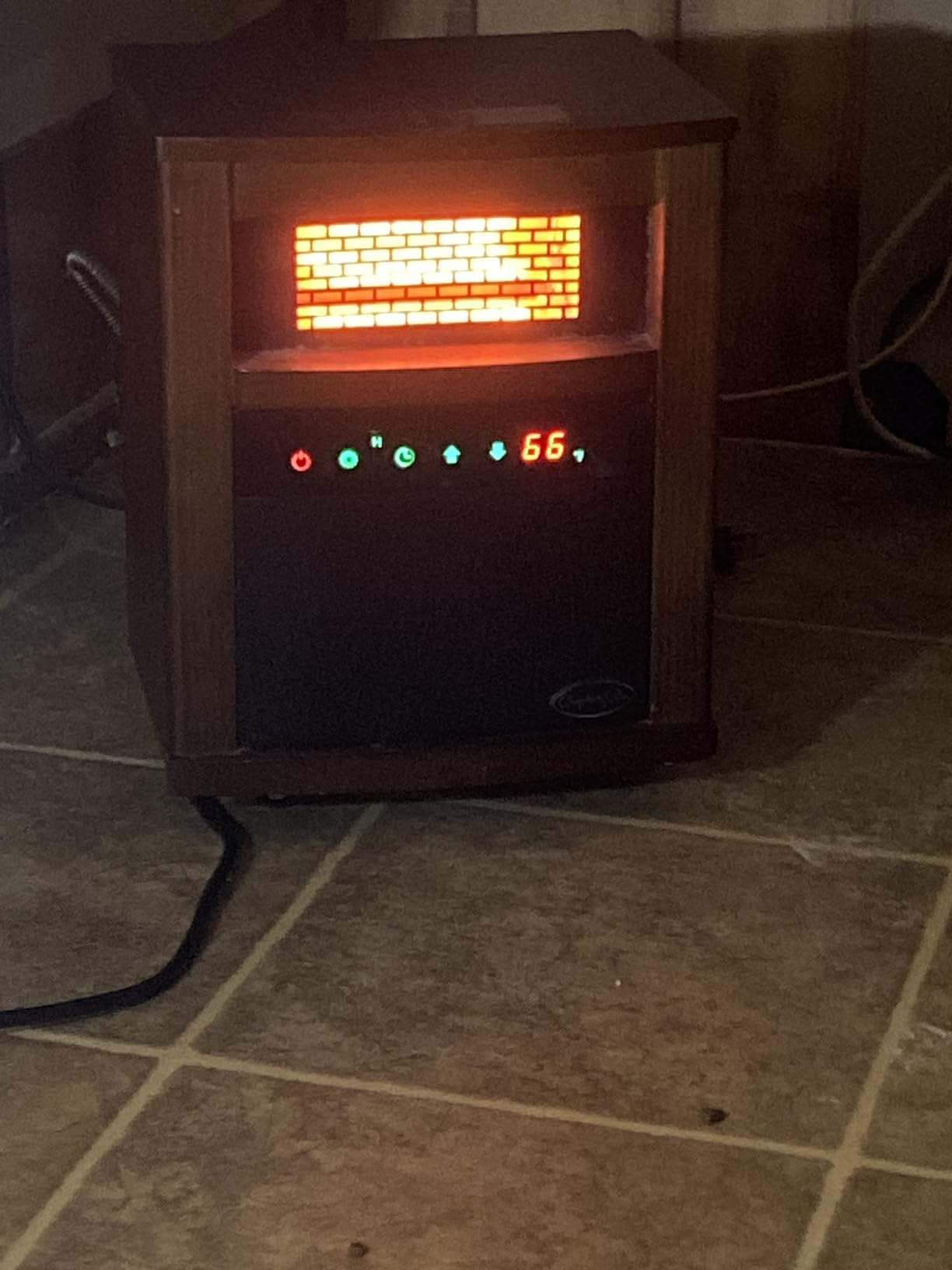 Comfort Glow Indoor Portable Space Heater with Remote, Infrared- QEH1408 | Cabinet Infrared Quartz Element Heater, 4 Quartz Bulb, Heat Up To 800 sq ft Area, Washable Air Filter, 3 Heat Settings, 1500W customer photo 1
