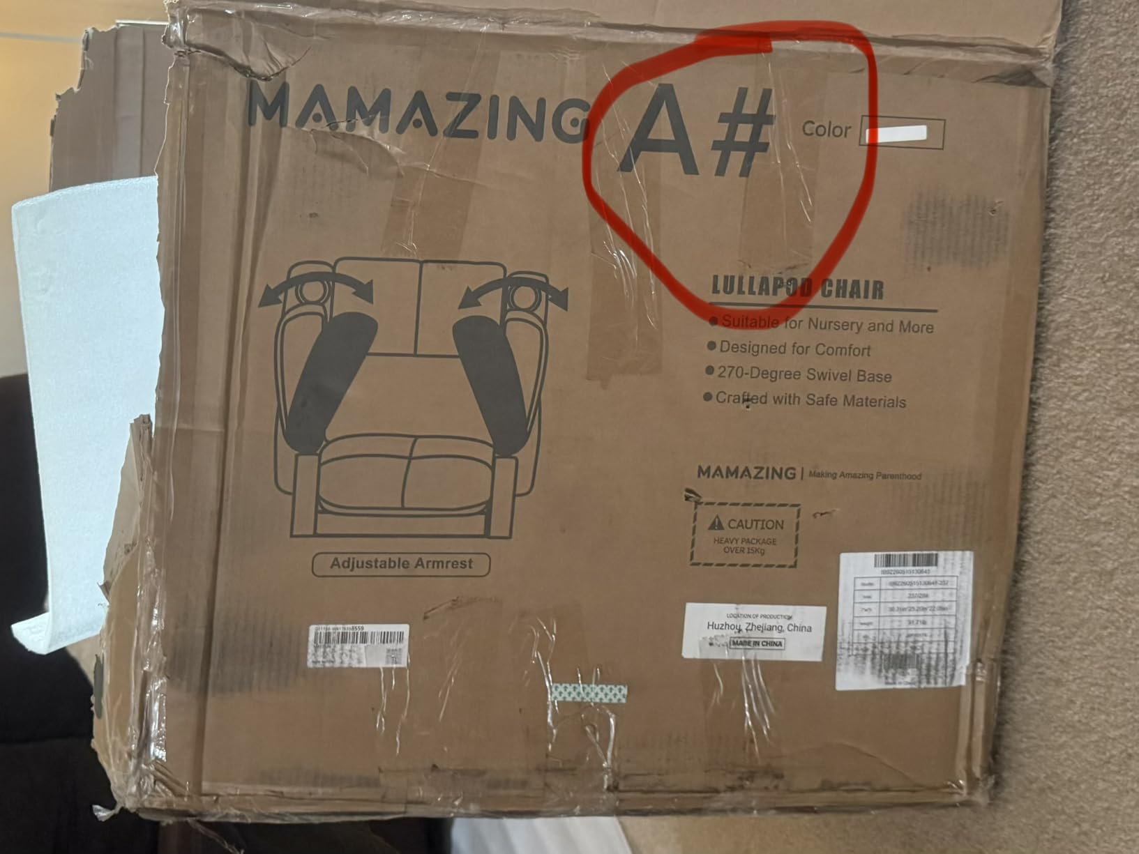 MAMAZING Lullapod Power Nursery Rocking Chair with HugAssist Armrest | Triple Motor Power Nursing Recliner with 270° Swivel Glider & Quiet Rocking, Dual Charging Ports & Built-In Storage customer photo 1