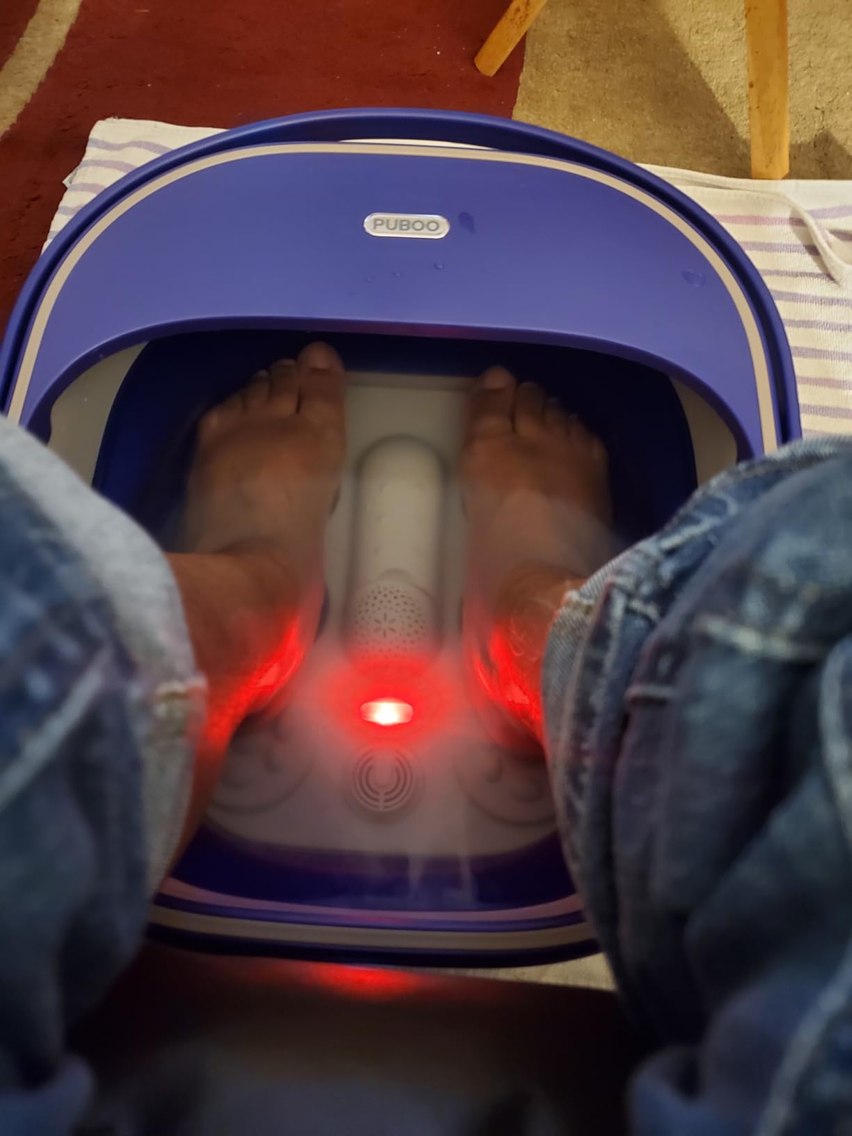 Puboo Collapsible Foot Spa Bath Massager with Heat, 95-115F Precise Temp Control, Motorized Massage Rollers, Heated Foot Bath Soak Tub customer photo 1