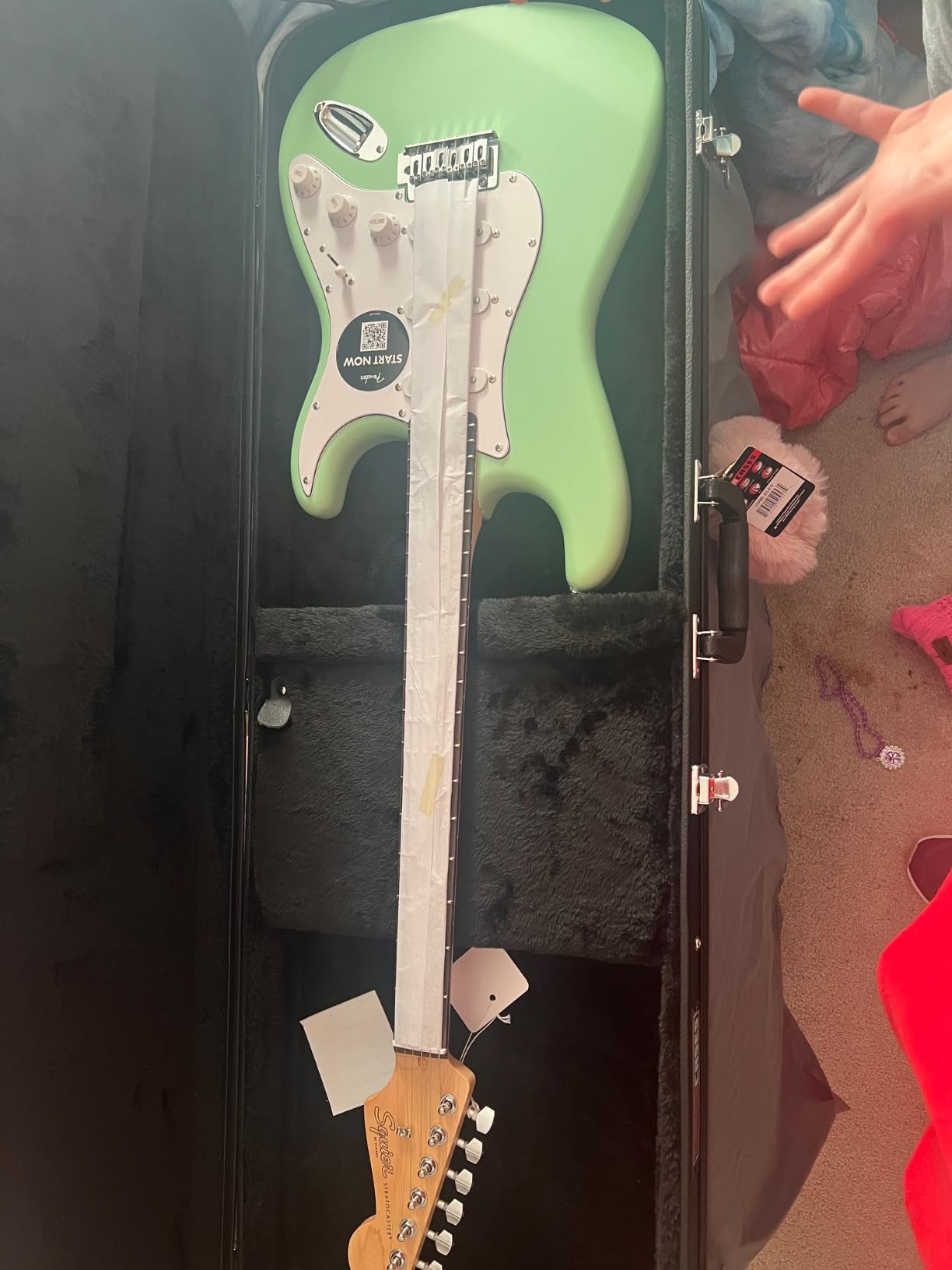 Fender Squier Stratocaster Electric Guitar - Daphne Blue Bundle with Amplifier, Gig Bag, Cable, Strap, Picks, and Austin Bazaar Instructional Video customer photo 2