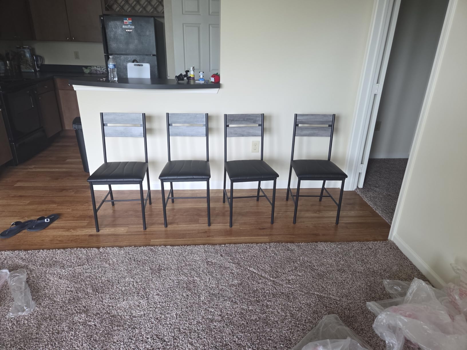 IRONCK Dining Table Set for 4, Wood Kitchen Table with Upholstered Chairs for Kitchen Room and Small Spaces, Rustic Brown customer photo 2