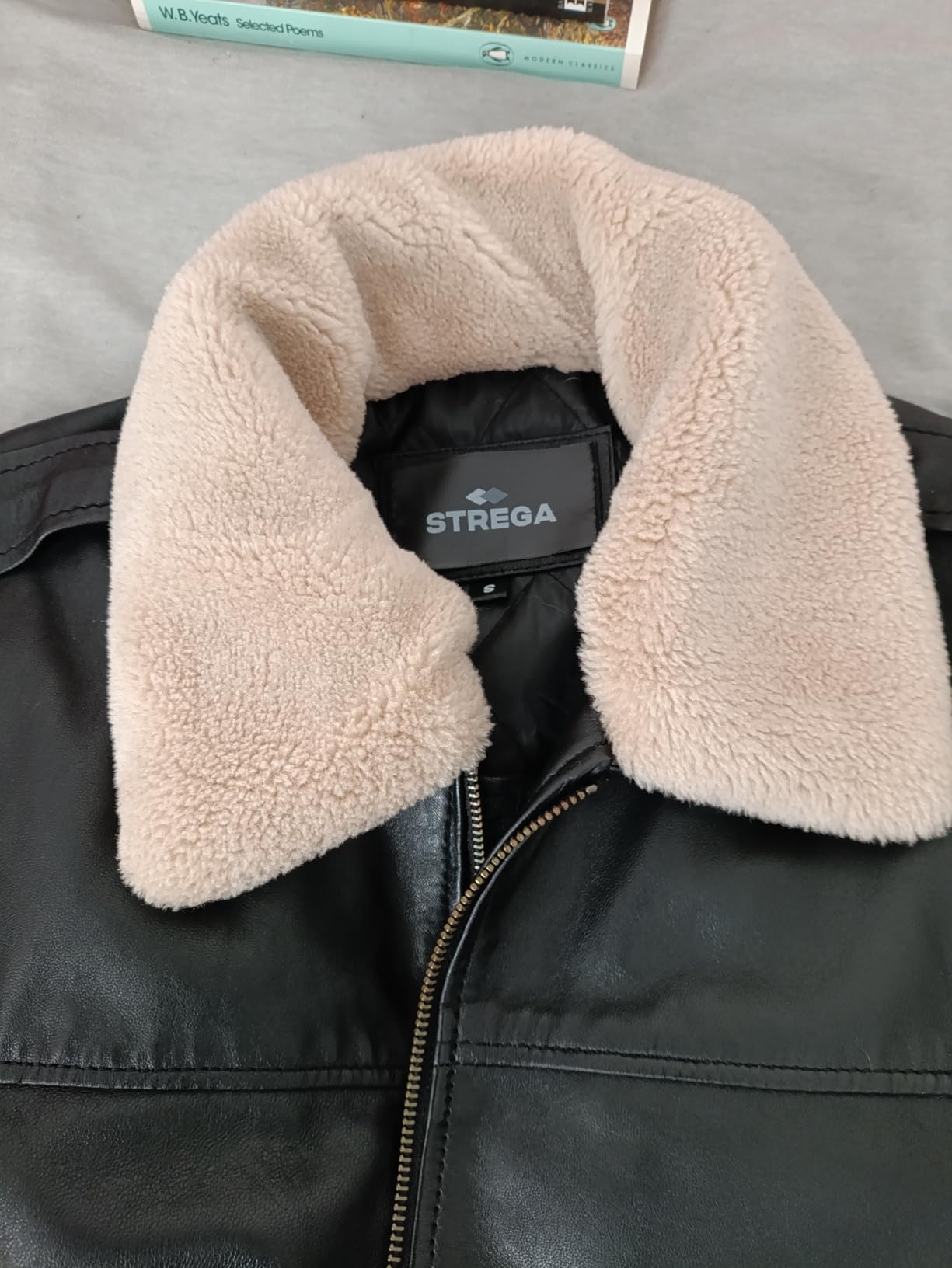 STREGA Men's Leather Bomber Aviator Jacket - Top Grain New Zealand Lambskin Leather with Diamond Quilted Lining customer photo 2