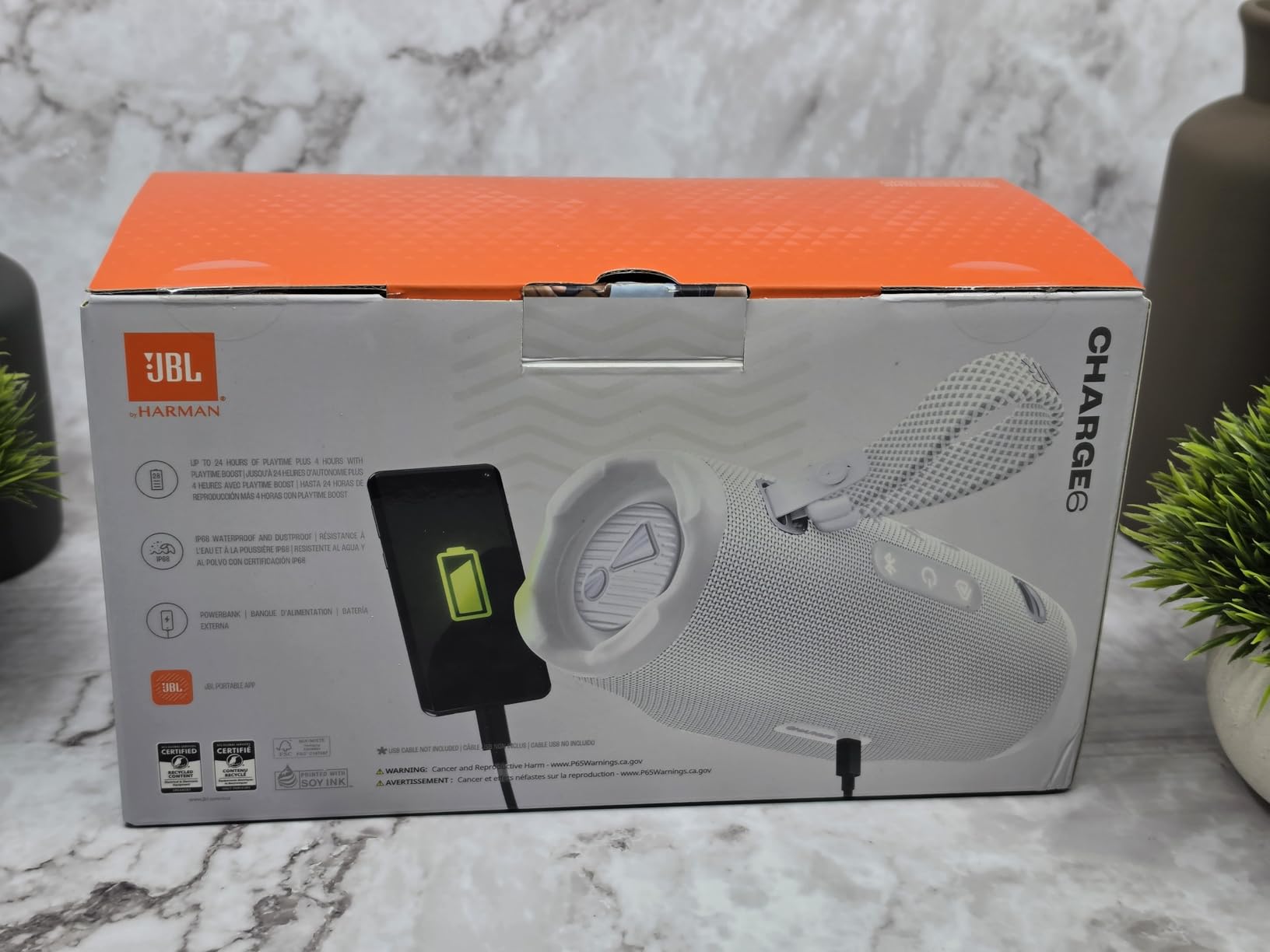JBL Charge 6 Portable Bluetooth Speaker, Waterproof, Drop-Proof - Black | Long Battery Life Up To 28 Hours, Quick Charging, Built-In Powerbank, Weatherproof For Outdoor, Poolside, And Shower Use customer photo 2