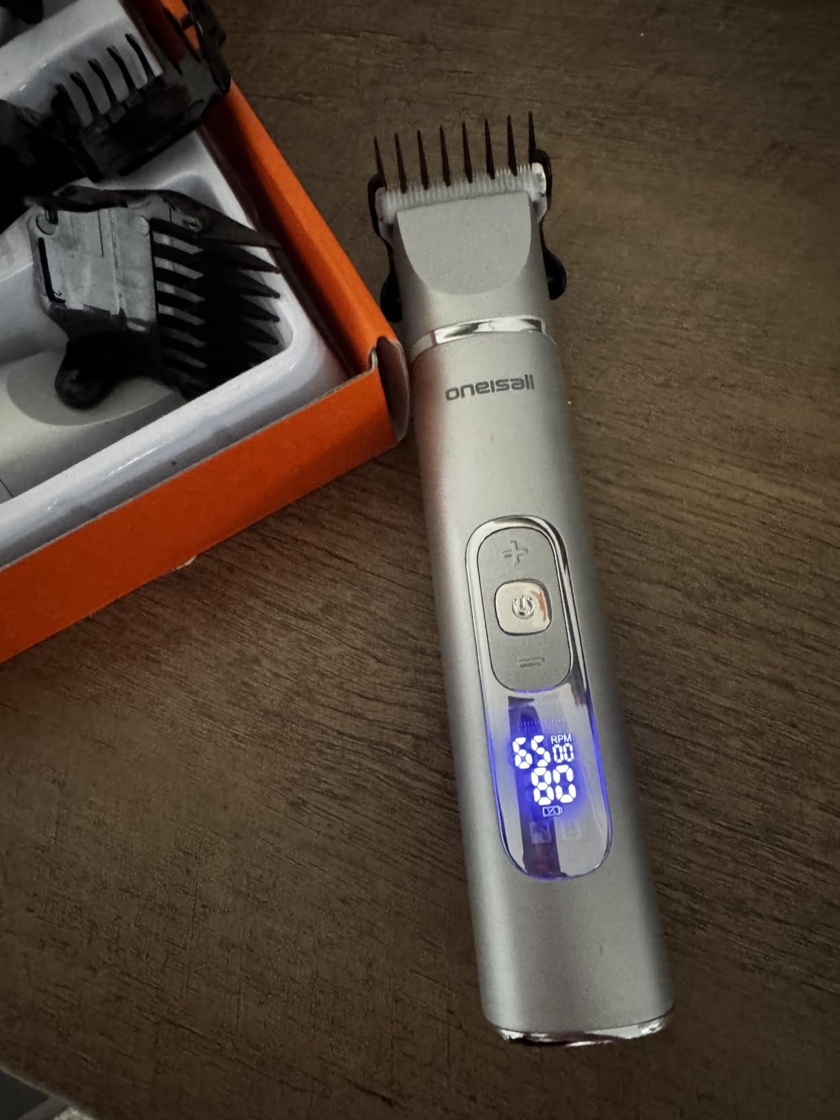oneisall 4 in 1 Dog Grooming Kit with LCD Display, Dog Hair Trimmer for Paw Nail Grinder, Rechargeable Cordless Low Noise IPX7 Waterproof Pet Clippers customer photo 1
