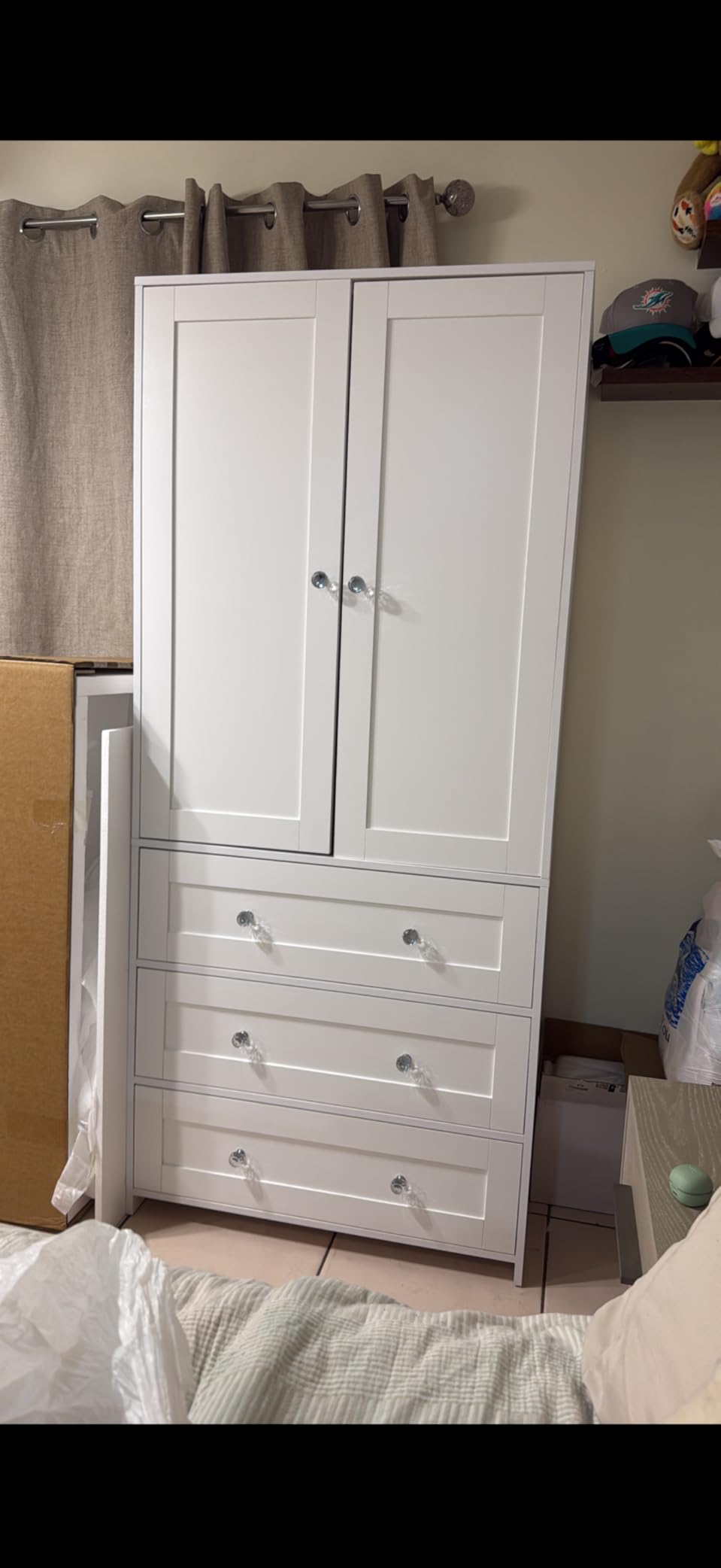 VOWNER Armoire Wardrobe Closet with Drawers and Mirror customer photo 2
