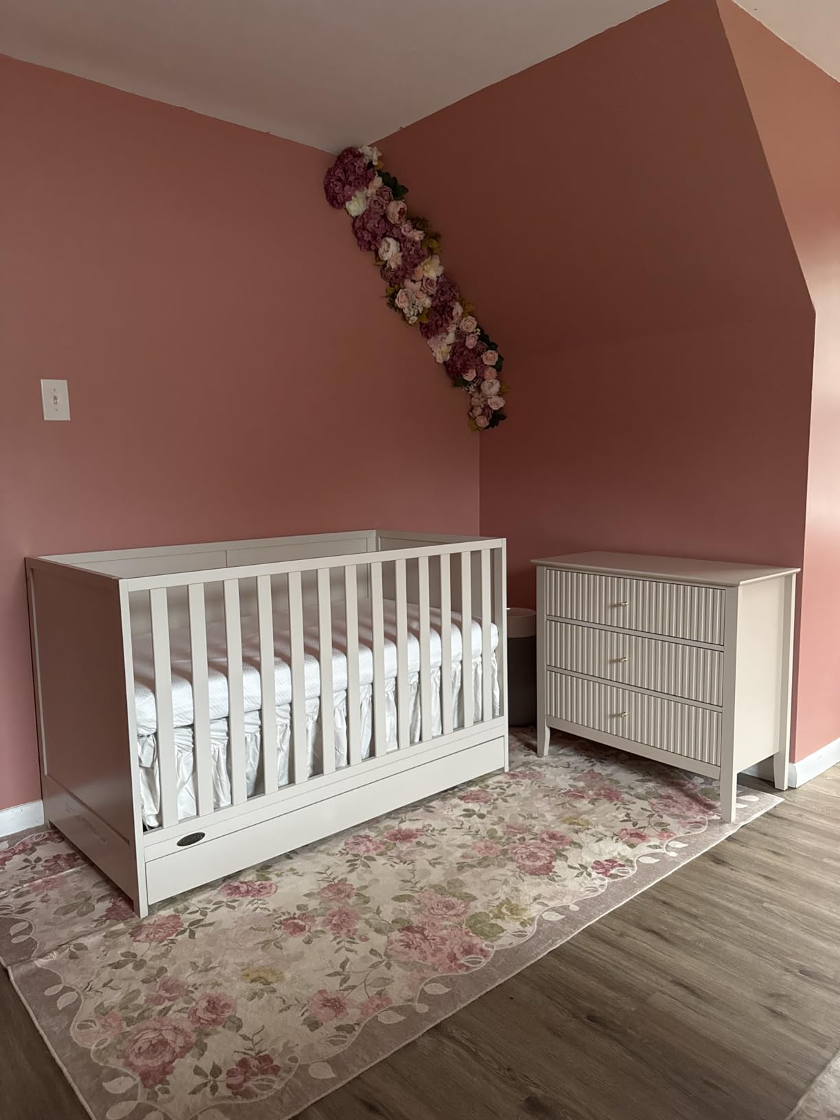 Graco Theo 3-in-1 Convertible Crib with Storage Drawer, White | GREENGUARD Gold Certified Baby Crib Crafted from Wood, Converts to Toddler Bed, Daybed, and Full-Size Bed customer photo 1