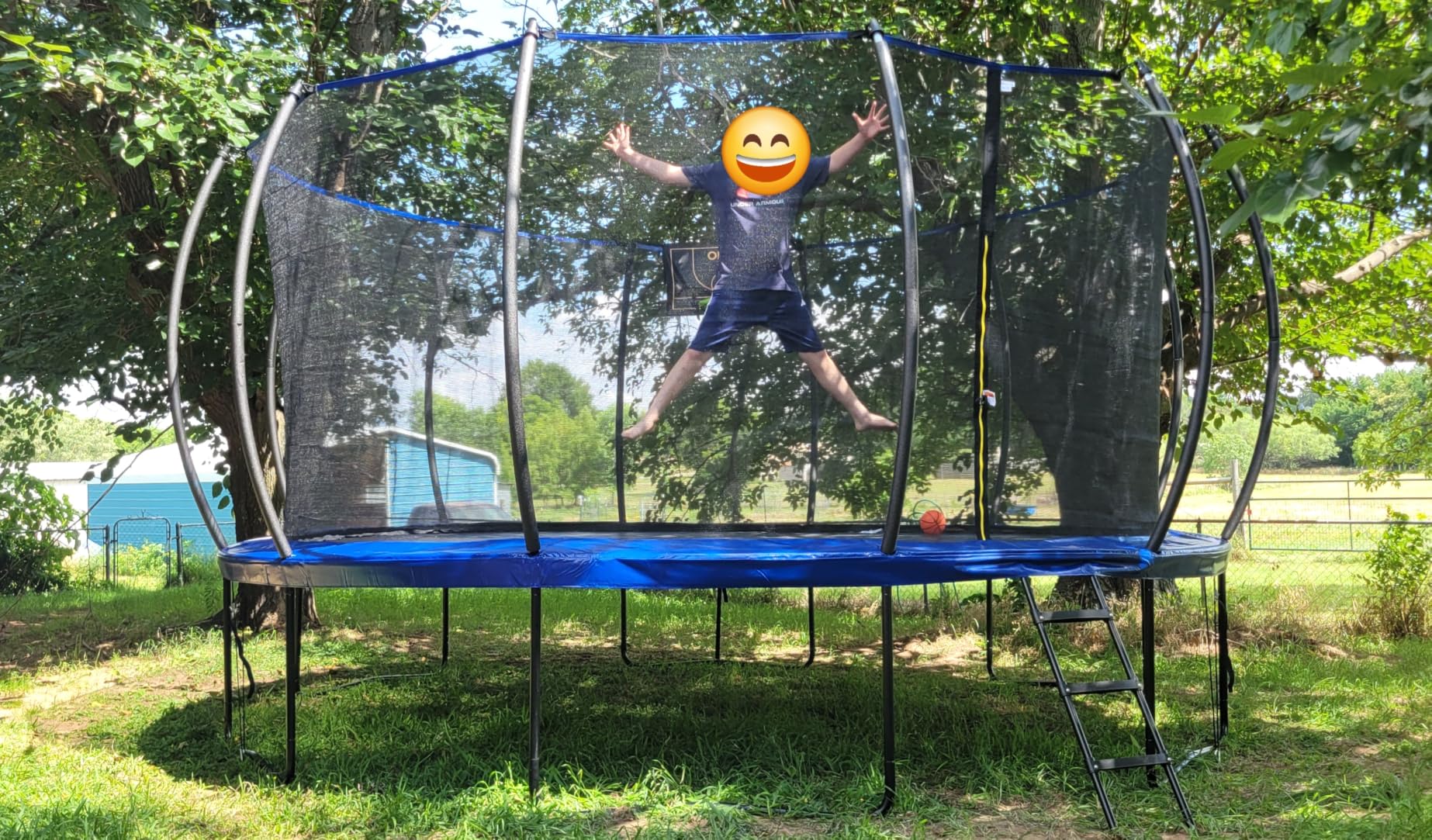 ORCC 1300LBS Weight Capacity Trampoline with Basketball Hoop, Water Sprinkler & Spiral Ground Stakes customer photo 1