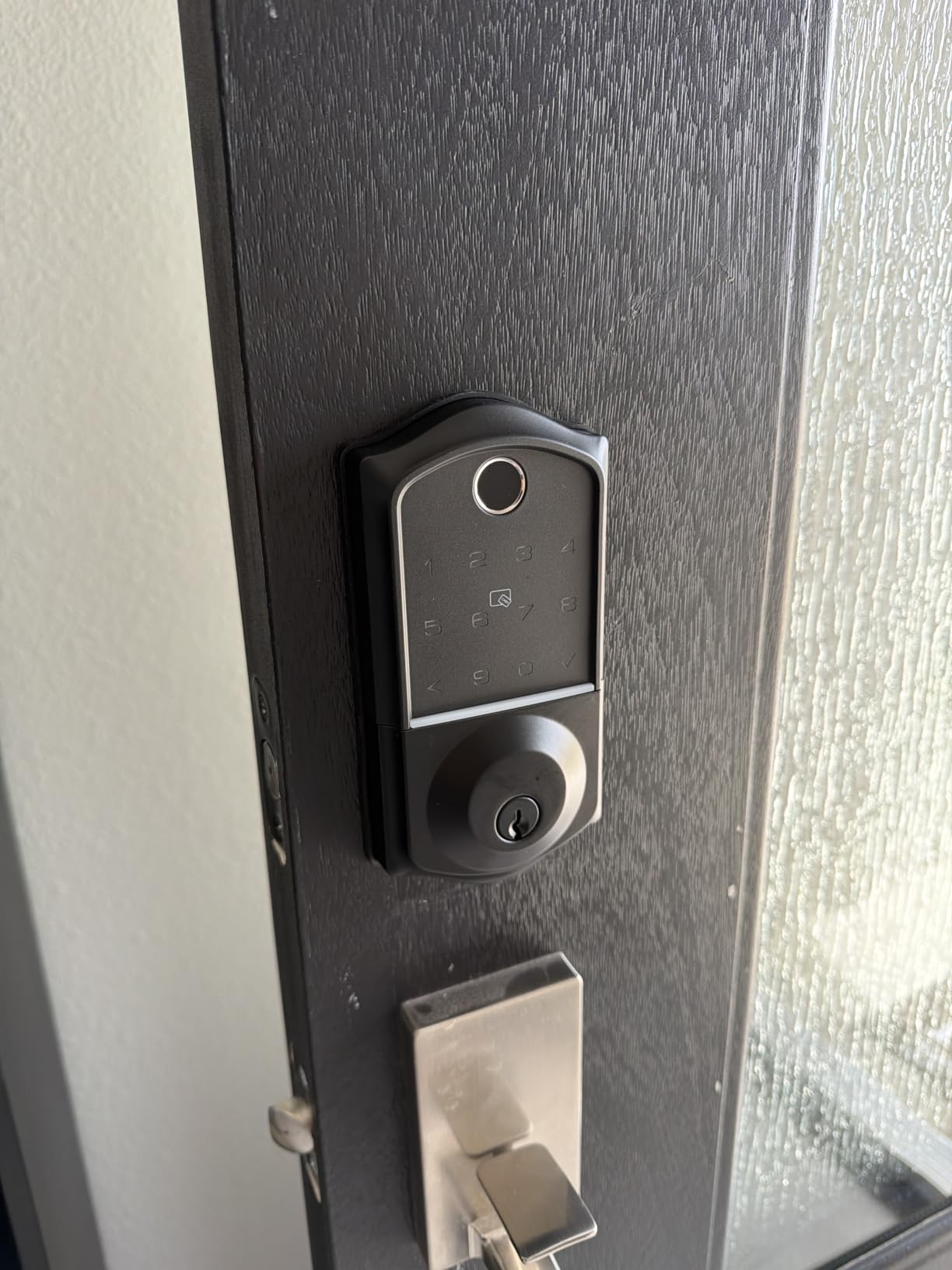 Veise VE017 Fingerprint Smart Door Lock, App Control, 8-in-1 Keyless Entry, Auto Lock, Emergency Power Port, Electronic Touchscreen Keypad, Biometric Smart Locks for Front Door, Satin Nickel customer photo 1