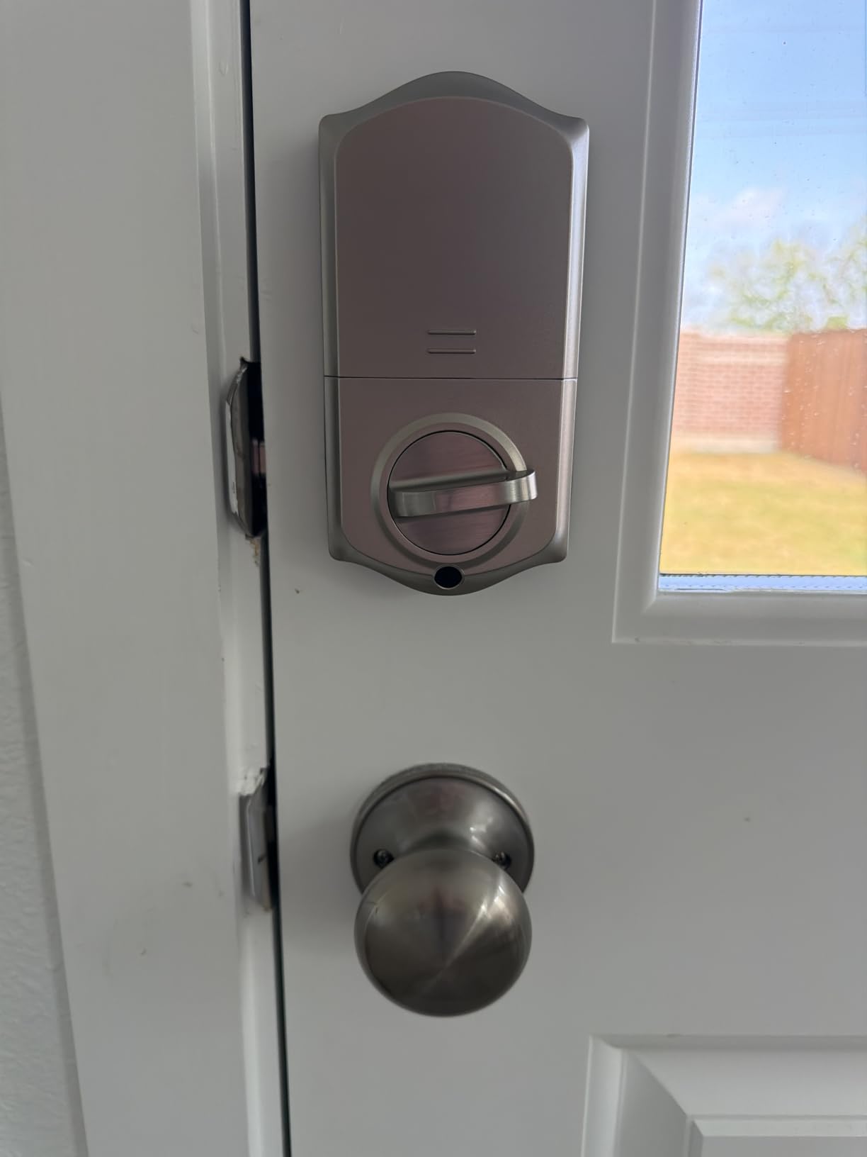 Veise VE017 Fingerprint Smart Door Lock, App Control, 8-in-1 Keyless Entry, Auto Lock, Emergency Power Port, Electronic Touchscreen Keypad, Biometric Smart Locks for Front Door, Satin Nickel customer photo 2