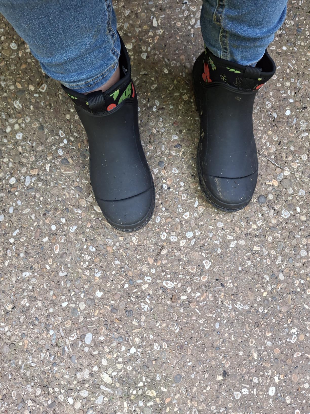 Ankle Rain Boots Women Waterproof Garden Boot Comfort Lined Rubber Mud Chore Booties Slip on Chelsea Rain Footwear customer photo 1