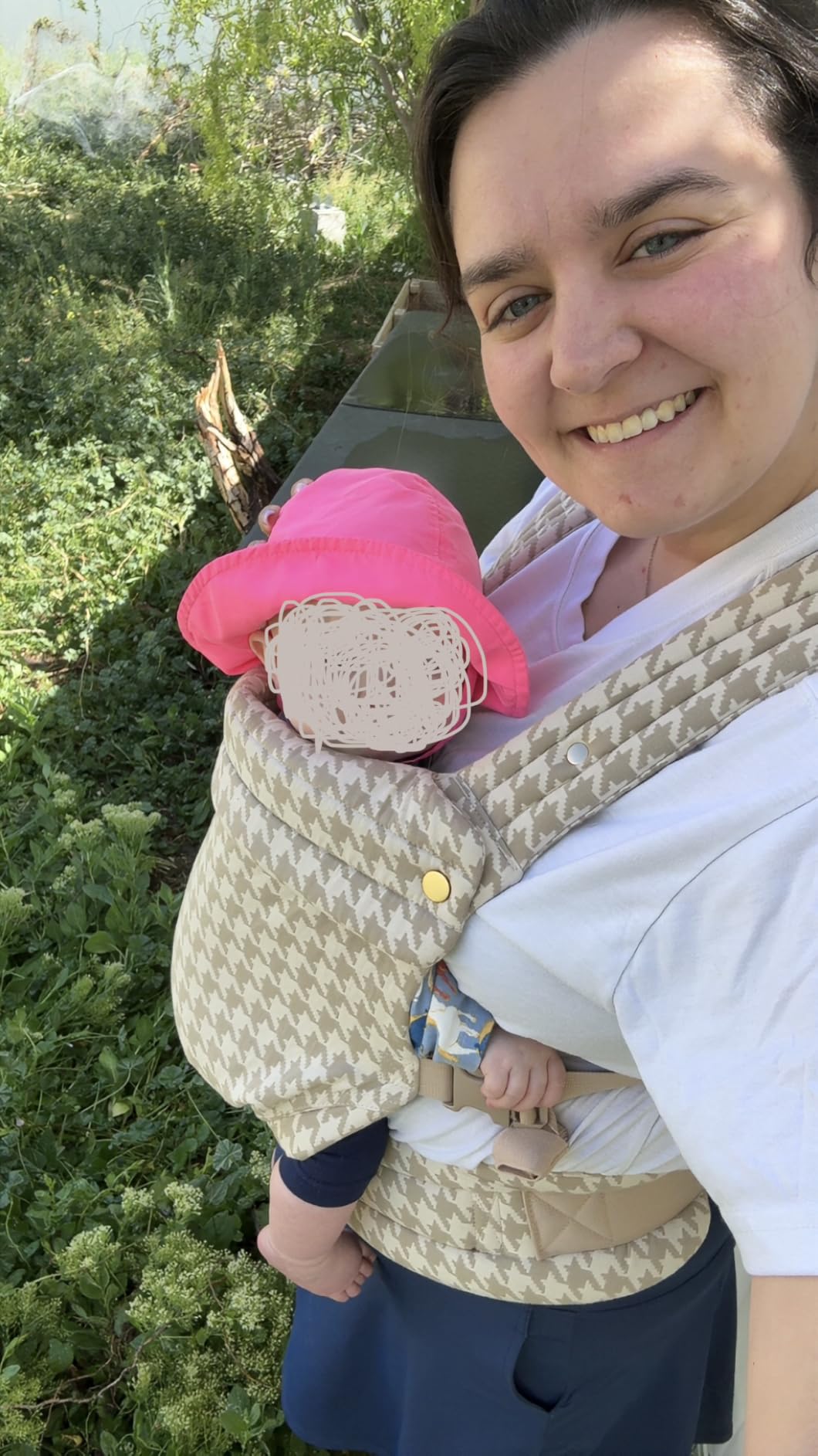 Ergonomic Baby Carrier Newborn to Toddler, Lightweight & Breathable Cotton Infant Carrier for Hands Free Comfort (Houndstooth) customer photo 2
