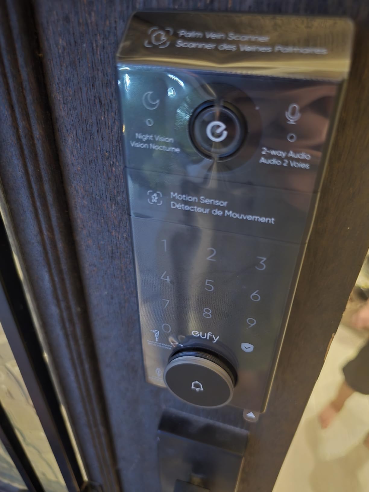 eufy Security Smart Lock FamiLock S3 Max with Palm Vein Recognition, Keyless Entry Front Door Lock, Wi-Fi Keypad Deadbolt+ 2K HDR Doorbell Camera, 16GB Built-in Storage, BHMA 1, Rear Lock Video Screen customer photo 1