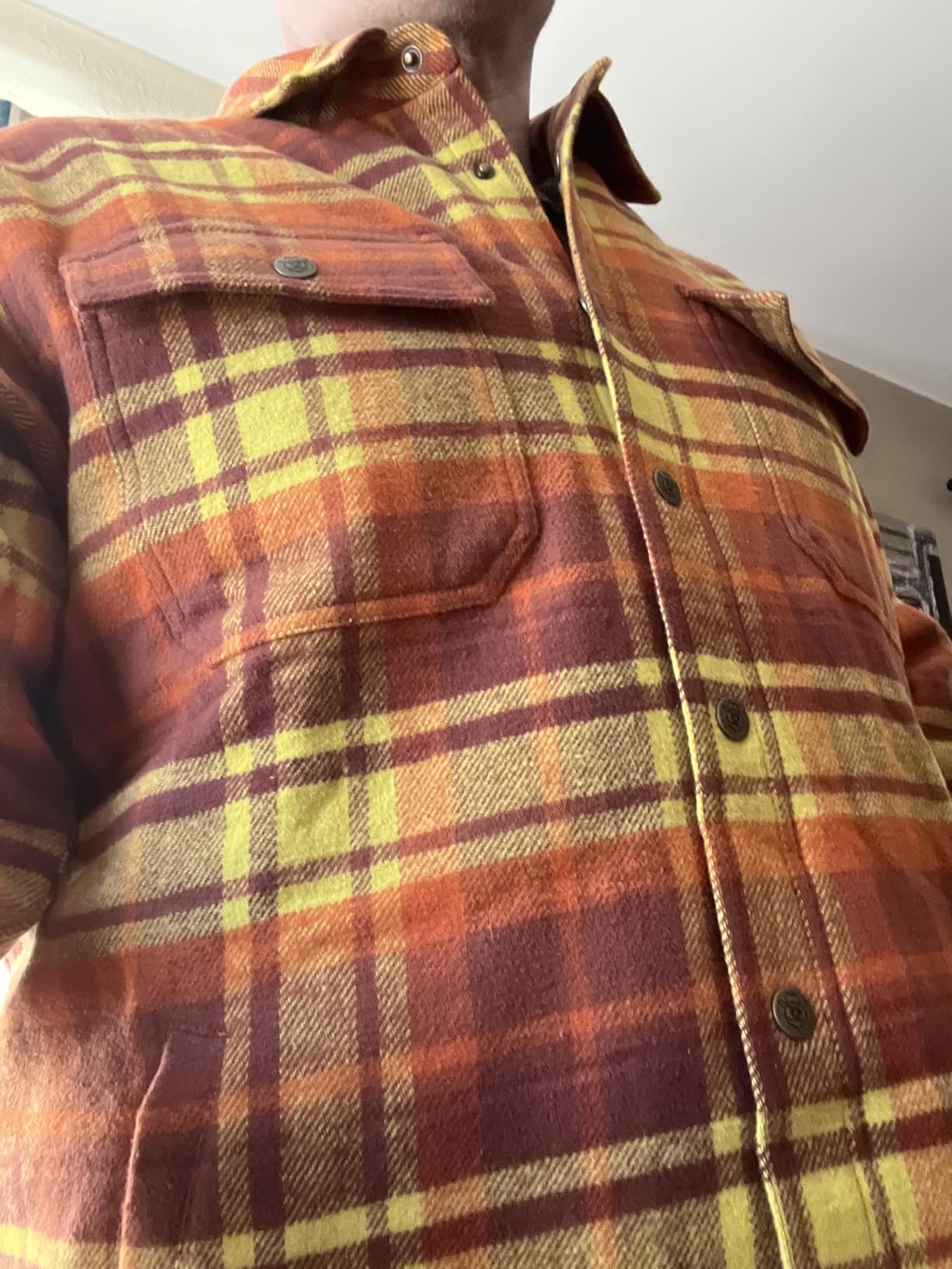 Dubinik® Mens Shacket Lightweight Jacket Cozy Warm Lined Overshirt Flannel Shirts For Men Long Sleeve Snap Casual Plaid customer photo 1