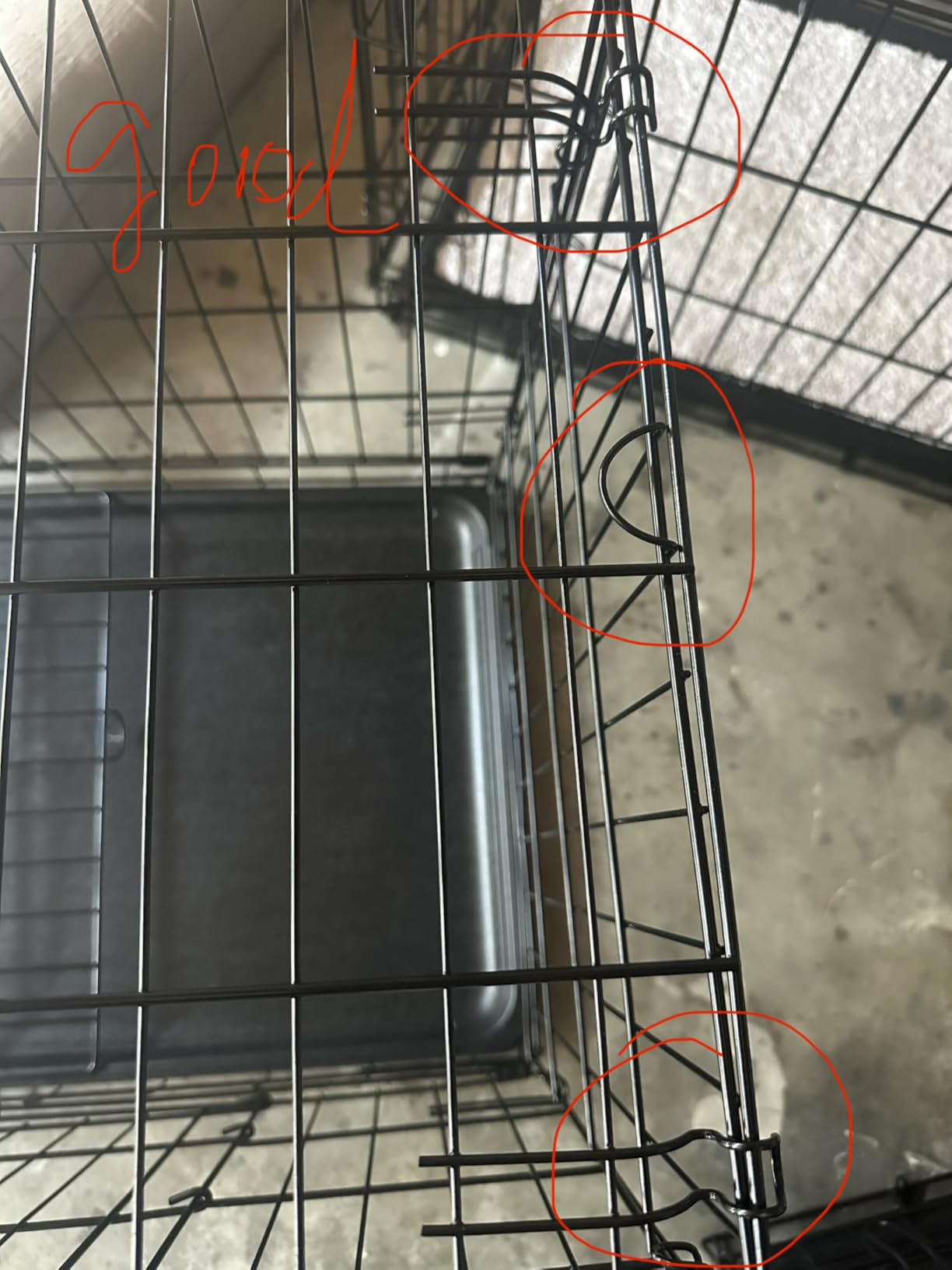 FDW Extra Large Dog Crate Dog Kennel Cage with Double Door,48 inch Folding Metal Wire Dog Cage with Removable Tray&Divider Panel,Pet Crate for Large Dogs,Black customer photo 1