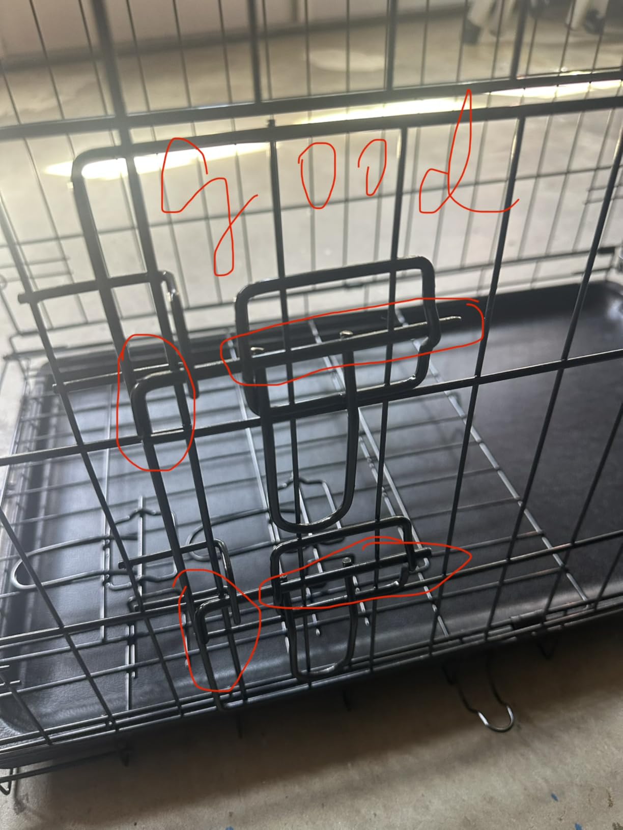 FDW Extra Large Dog Crate Dog Kennel Cage with Double Door,48 inch Folding Metal Wire Dog Cage with Removable Tray&Divider Panel,Pet Crate for Large Dogs,Black customer photo 2