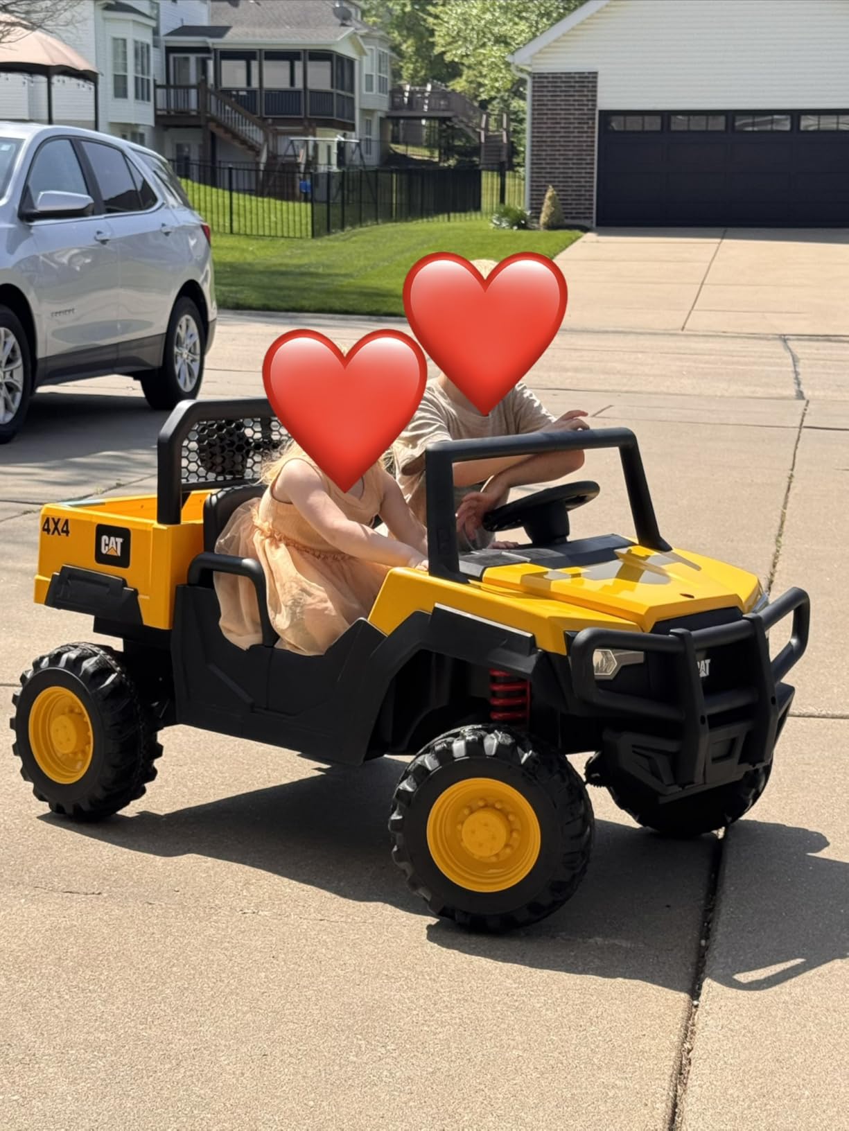 ANPABO Licensed Caterpillar 24V Ride On Toys with Dump Bed and Shovel | 2 seater ride on dump truck, remote control, 4x100w motors, up to 5mph, rear shock absorbers, bluetooth, gift for kids 3-6 customer photo 1
