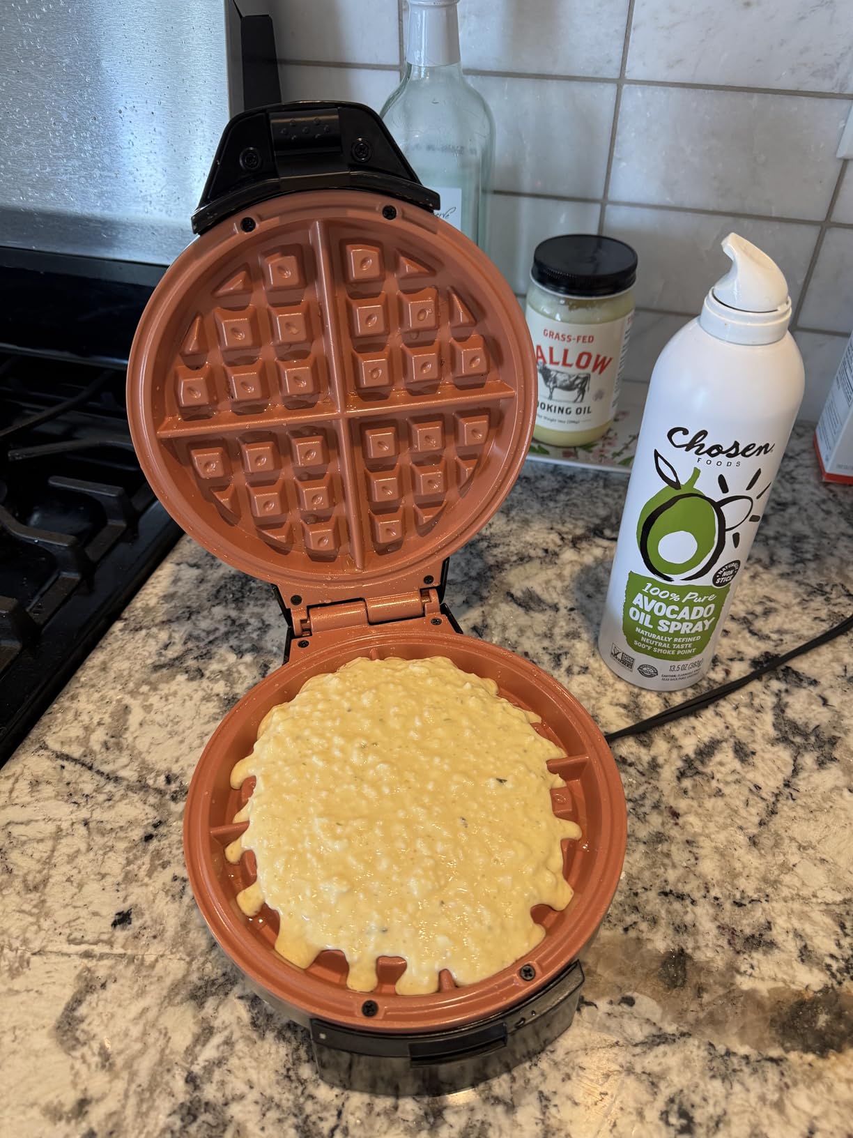 Gourmia Belgian Waffle Maker - Compact Design with Upright Storage, Adjustable Browning, and Easy-Clean Nonstick Ceramic Plates, Stainless Steel customer photo 2
