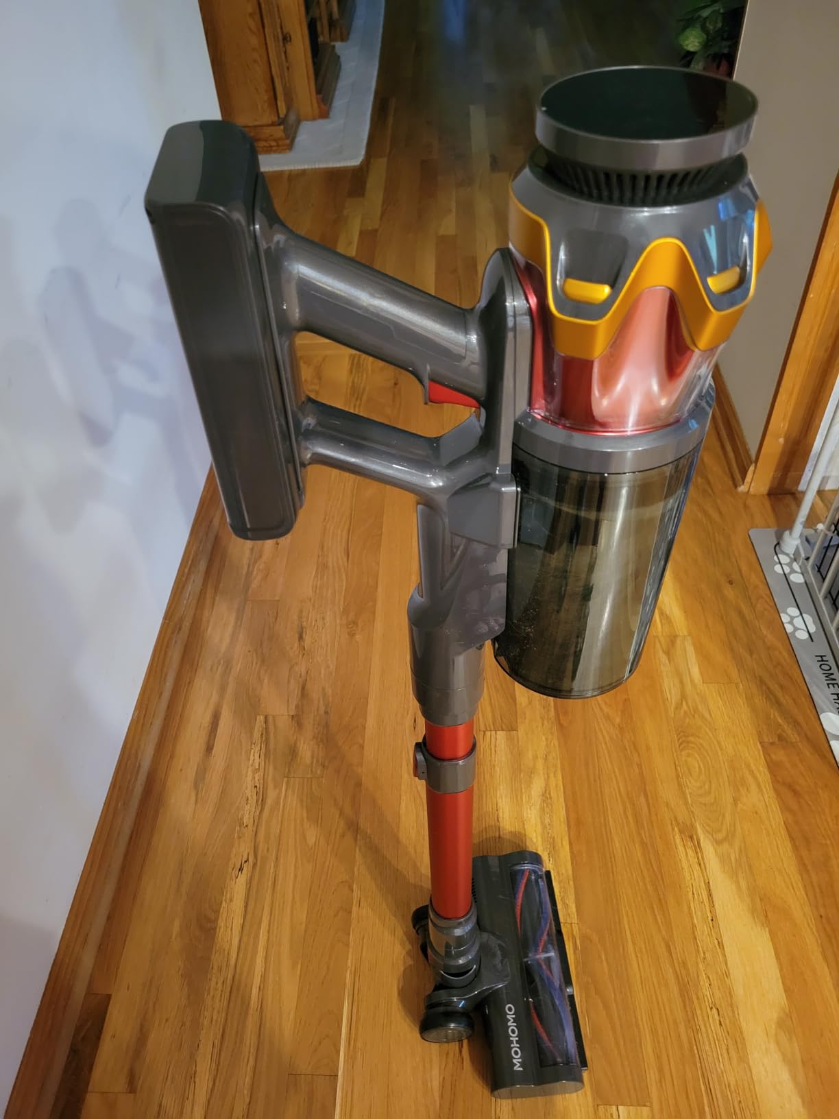 Cordless Vacuum Cleaner, 650W/55KPa 70Mins Vacuum Cleaners for Home, Self-Standing Stick Vacuum with Anti-Tangle Brush & OLED Touch Screen, Vacuum Cleaner for Hardwood Floors, Carpet, Pet Hair, Car (Red) customer photo 2