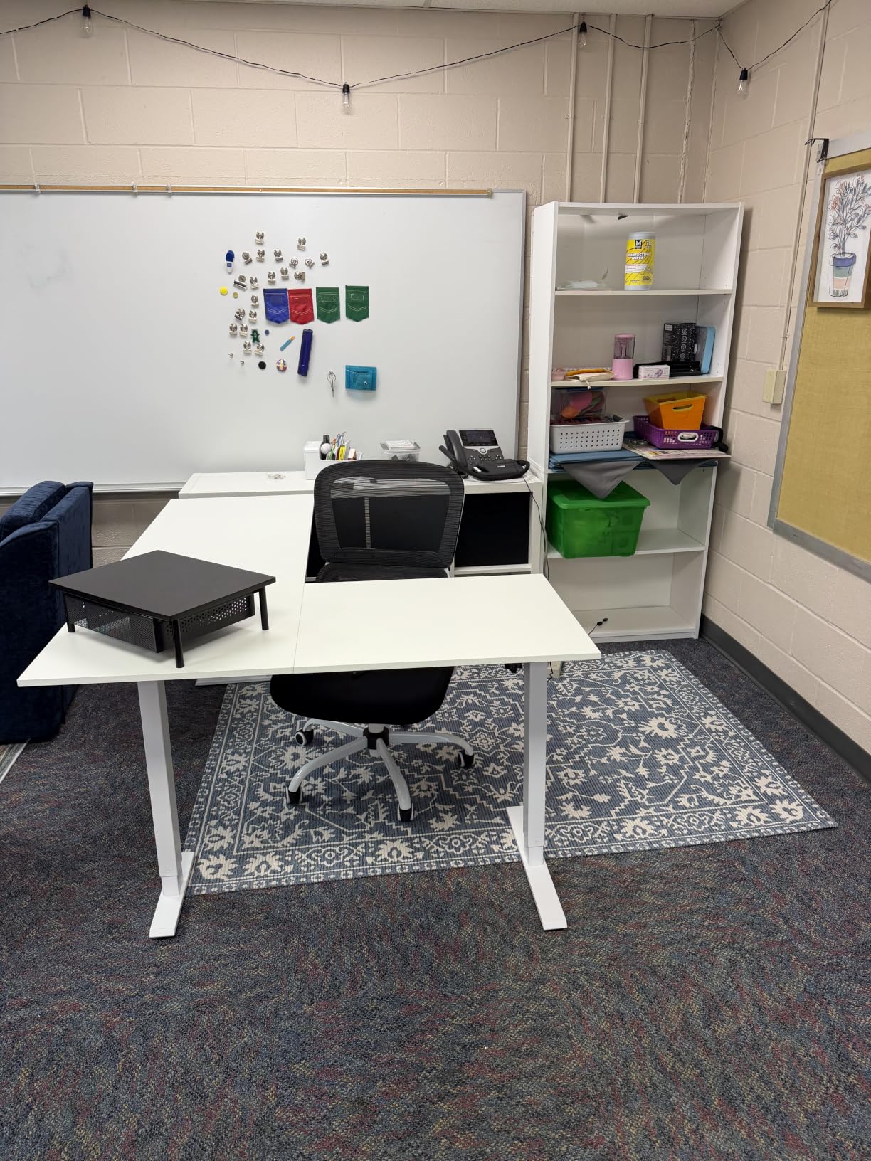 Casaottima 63 Inch Electric L-Shaped Standing Desk, Reversible Corner Desk with Height Adjustment, Large Ergonomic Workstation for Home Office, Reception Room, White customer photo 1