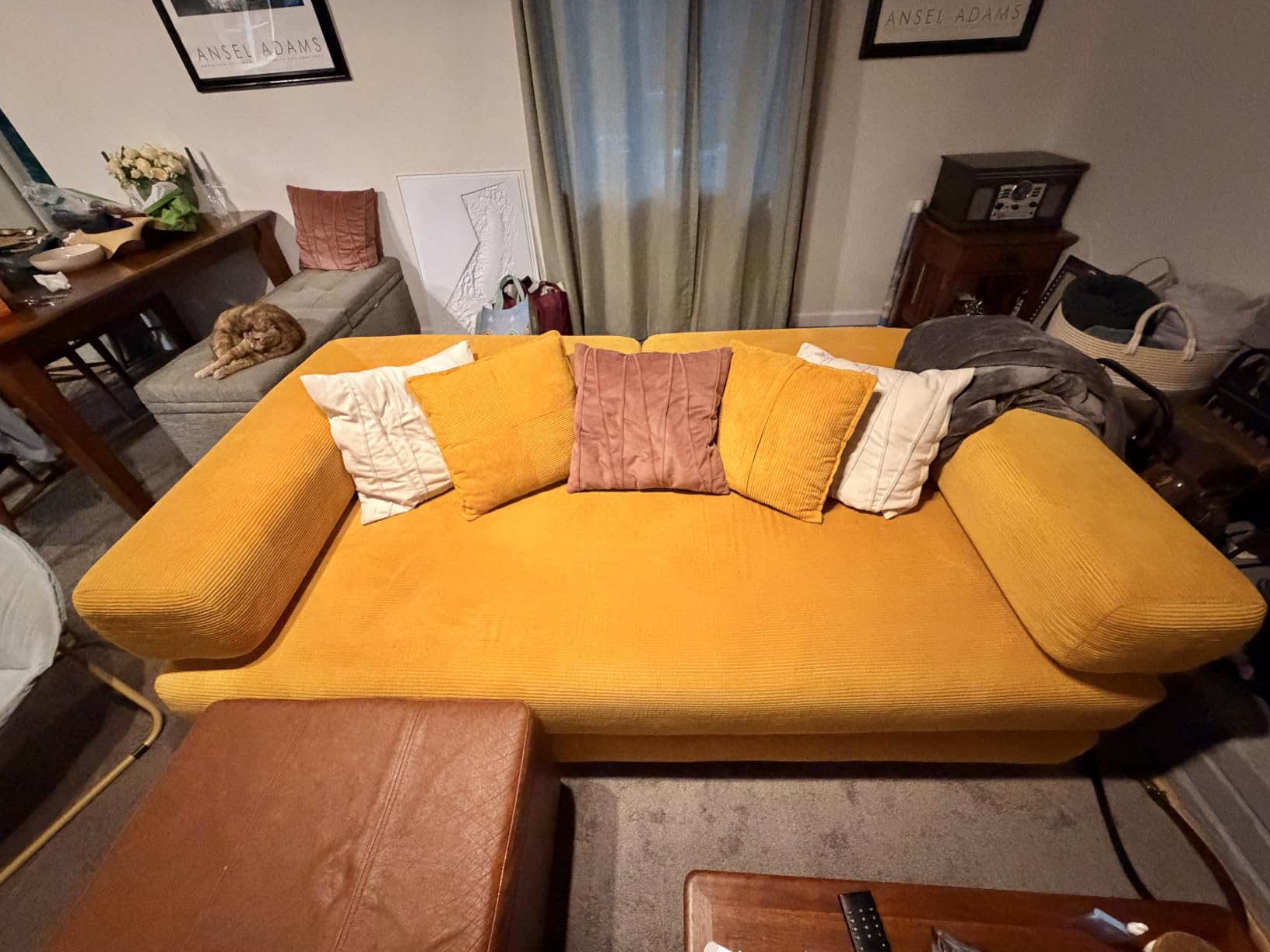4-in-1 Folding Convertible Sofa Bed, 78 Inch Oversized Corduroy Upholstered Boneless Couch, Loveseat Sleeper with Pull Out Bed, Floor Sofa Modular Futon Couch for Living Room Bedroom Lounge, Green customer photo 1