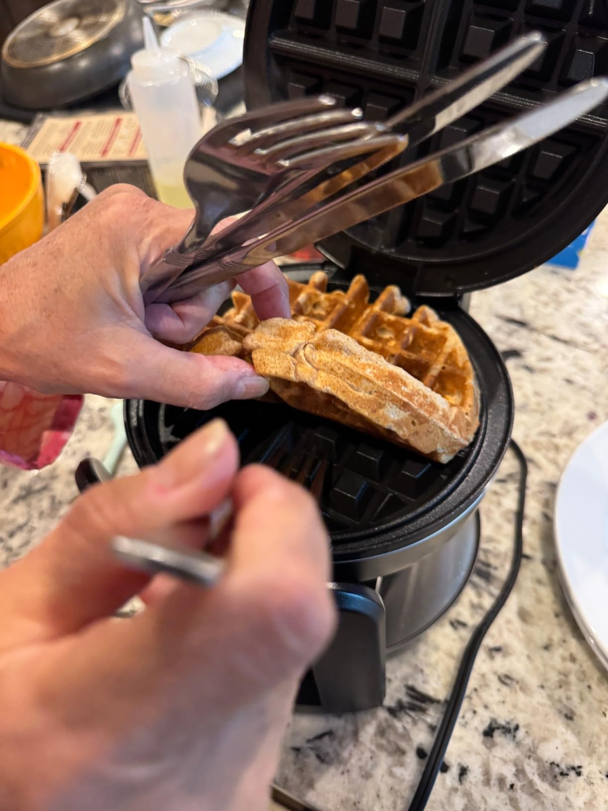 Cuisinart Round Flip Belgian Waffle Maker, NonStick, Stainless Steel, 1