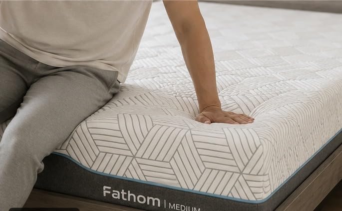 FATHOM Medium Queen Mattress 12 Inch Memory Foam Mattress Queen Size Bed in a Box, Back Pain Relief, Cool Sleep with Gel Foam, Removeable Fiberglass Free Cover, CertiPUR-US Certified customer photo 2