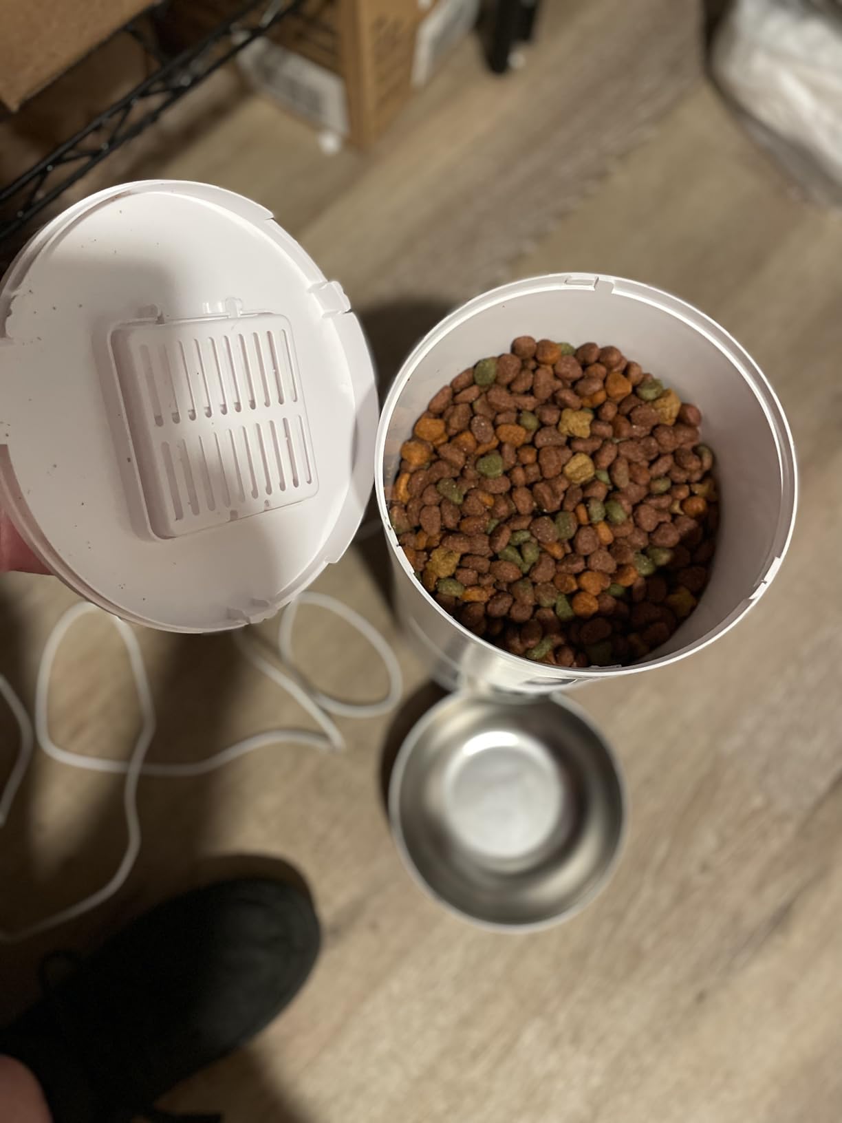 Automatic Dog Feeder Large Breed with Camera - 12L/50 Cups Anti-Clog Dog Food Dispenser for Kibble up to 20mm/0.78 in - WiFi App Scheduling & HD 1080P Camera for Remote Mealtime Check-Ins by Yakry customer photo 2