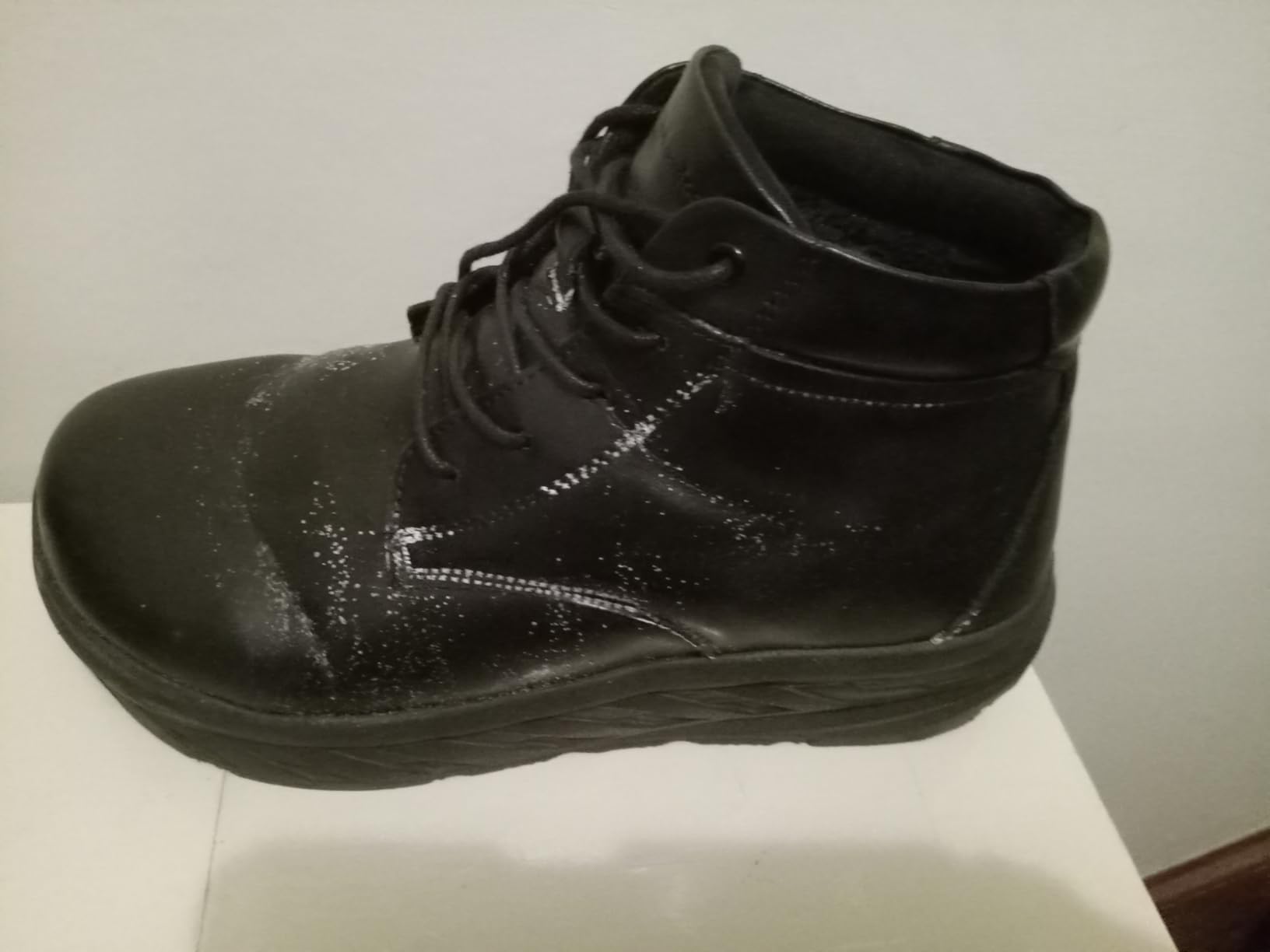 Women's Orthopedic Diabetic Winter Ankle Boots: Wide Toe Box Comfortable Arch Support Plantar Fasciitis Leather Oxford Mid Boots, Orthotic Casual Warm Standing Walking Shoes for Foot and Heel Pain customer photo 2
