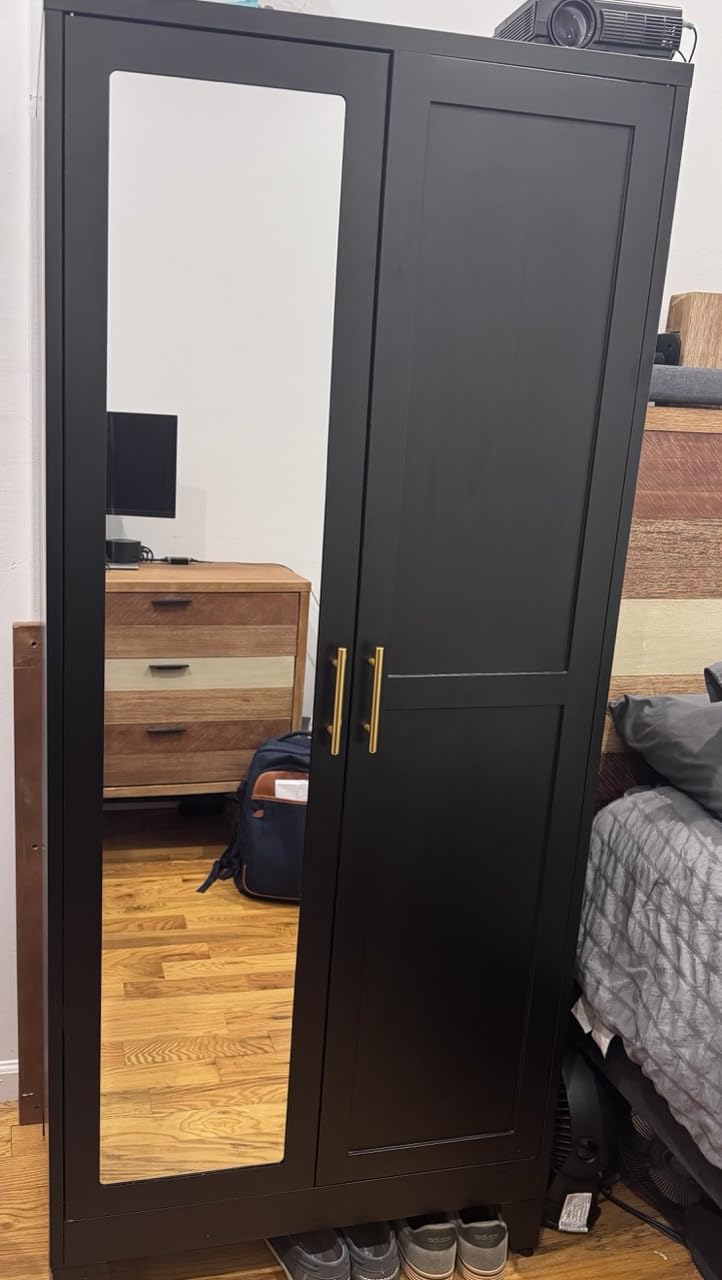 winiowa Metal Armoire with 2 Mirror Doors customer photo 1