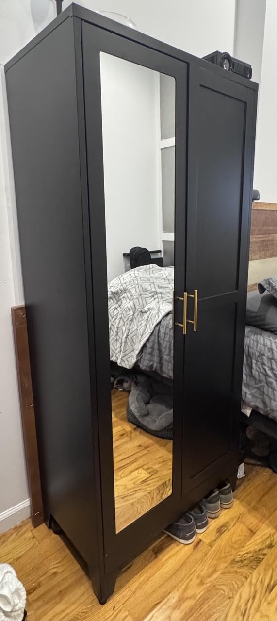 winiowa Metal Armoire with 2 Mirror Doors customer photo 2