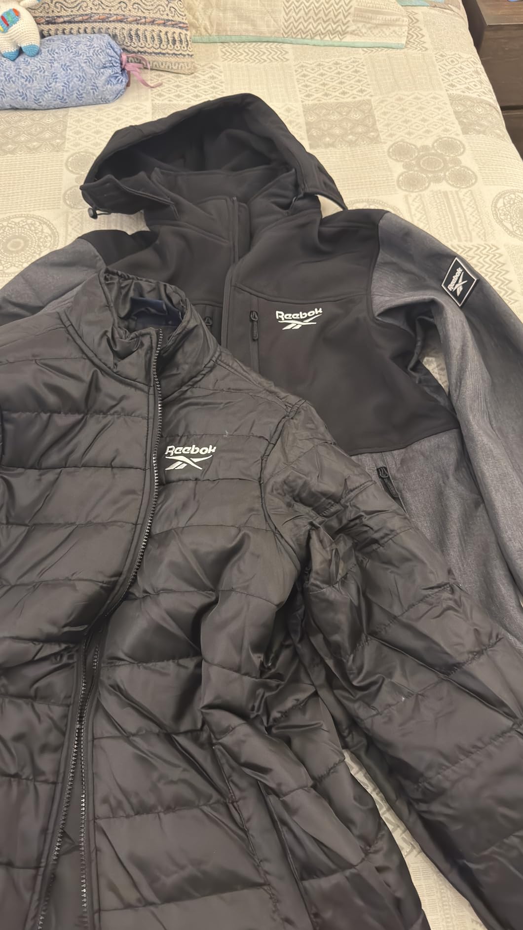 Reebok Mens Winter Coats - 3 in 1 System Hooded Softshell Windbreaker Jacket and Quilted Puffer Insulated Mens Ski Jacket customer photo 2