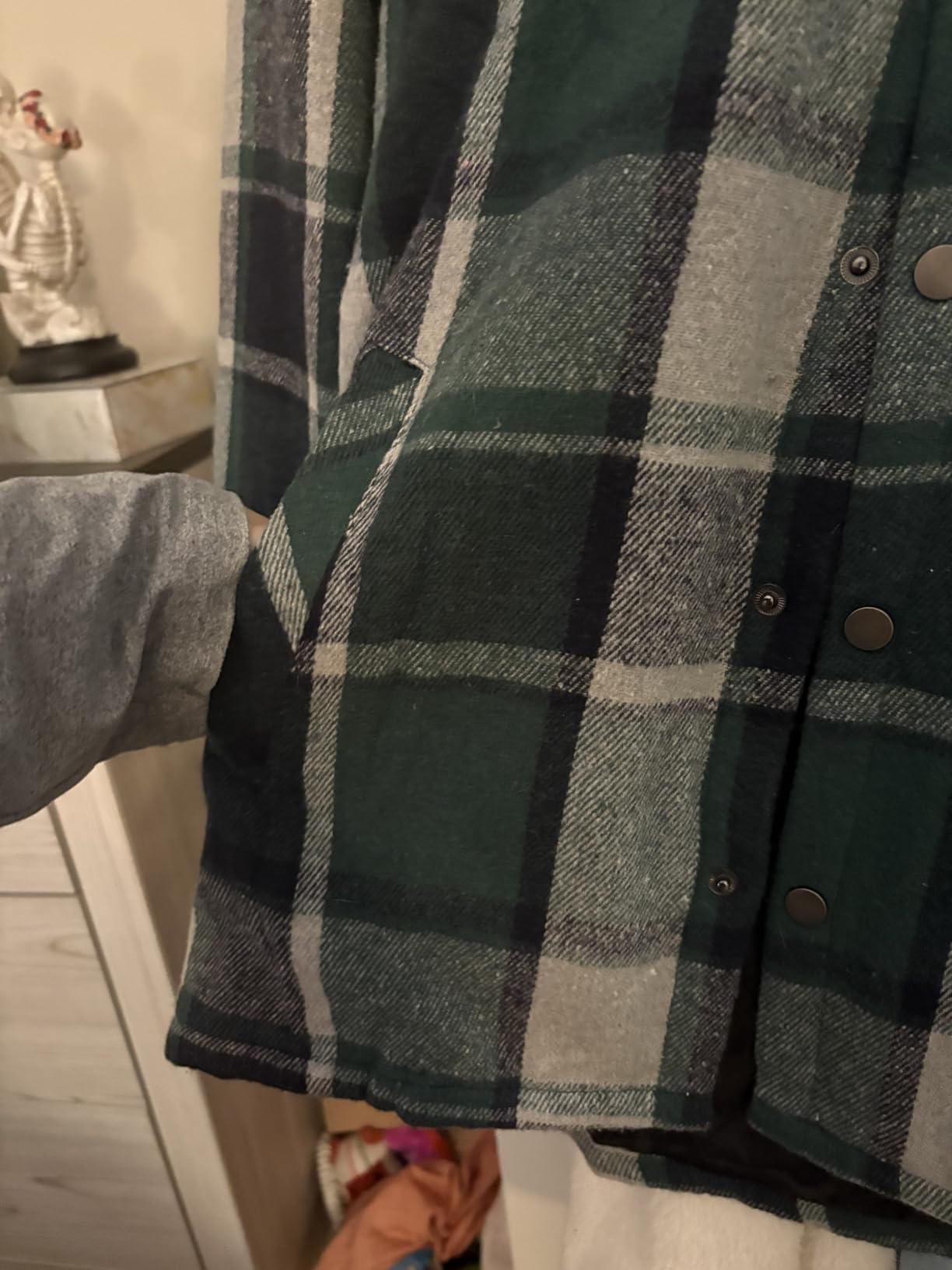 COOFANDY Men's Flannel Shirt Jackets Quilted Lined Plaid Jacket Long Sleeve Button Down Thick Winter Outwear Shackets customer photo 1